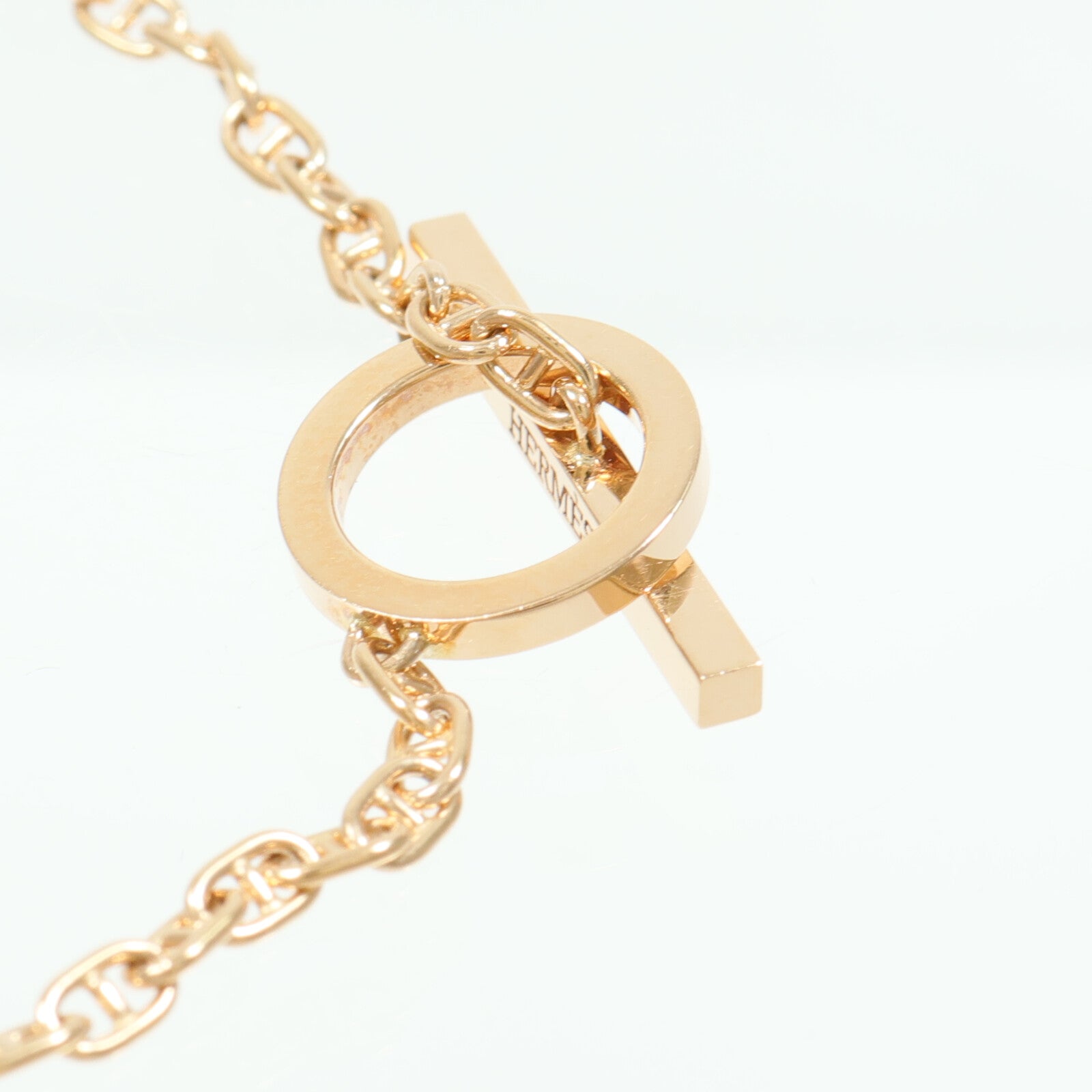 HERMES 18K玫瑰金Chaine d'ancre Contour Bracelet鑽石手鏈