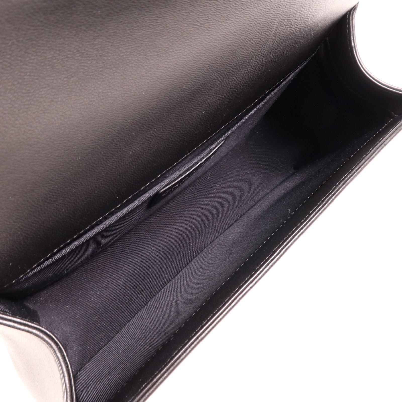 CHANEL 羊皮皮革Boy 25銀扣肩背袋