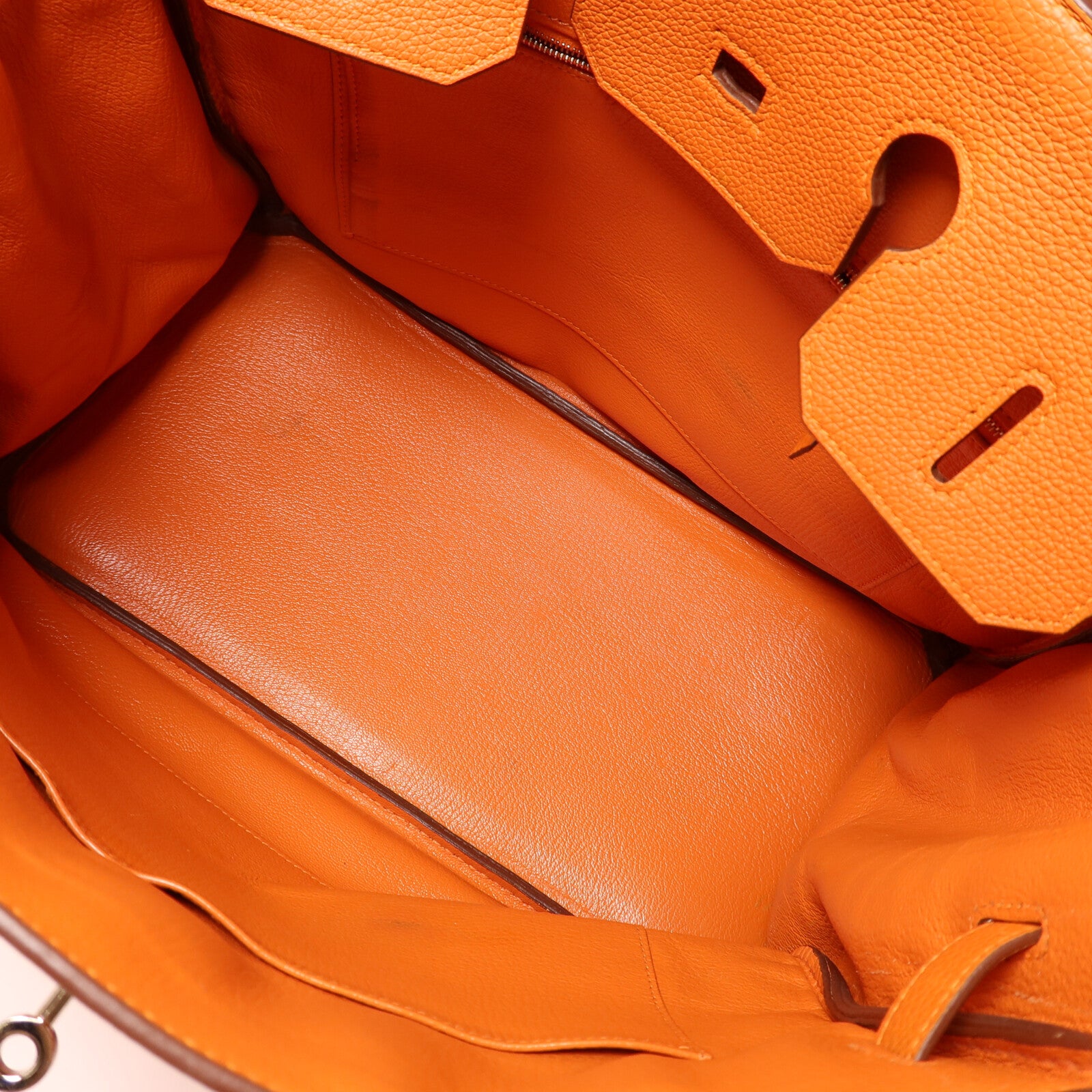 HERMES Togo皮革Birkin 35銀扣手挽袋Orange