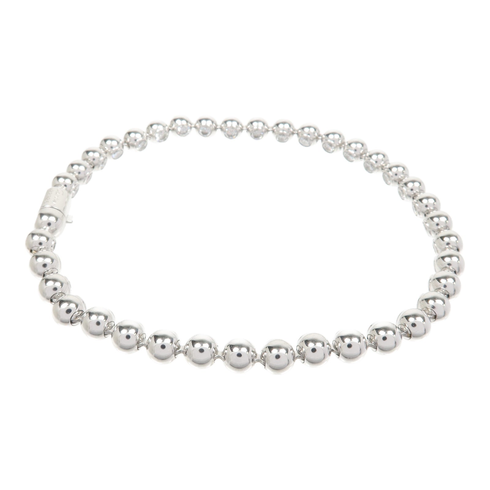 CARTIER 18K白金Perles De Diamants鑽石手鏈