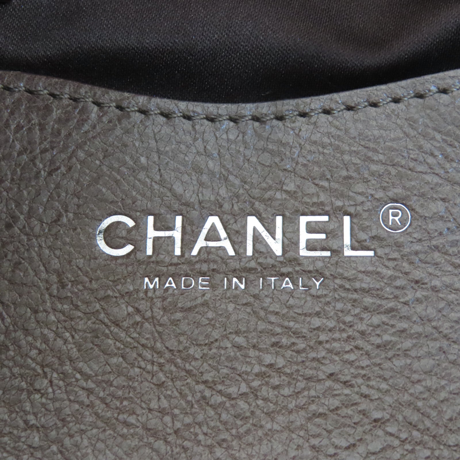 CHANEL 菱格牛皮皮革Shoulder Bag銀扣肩背袋啡色
