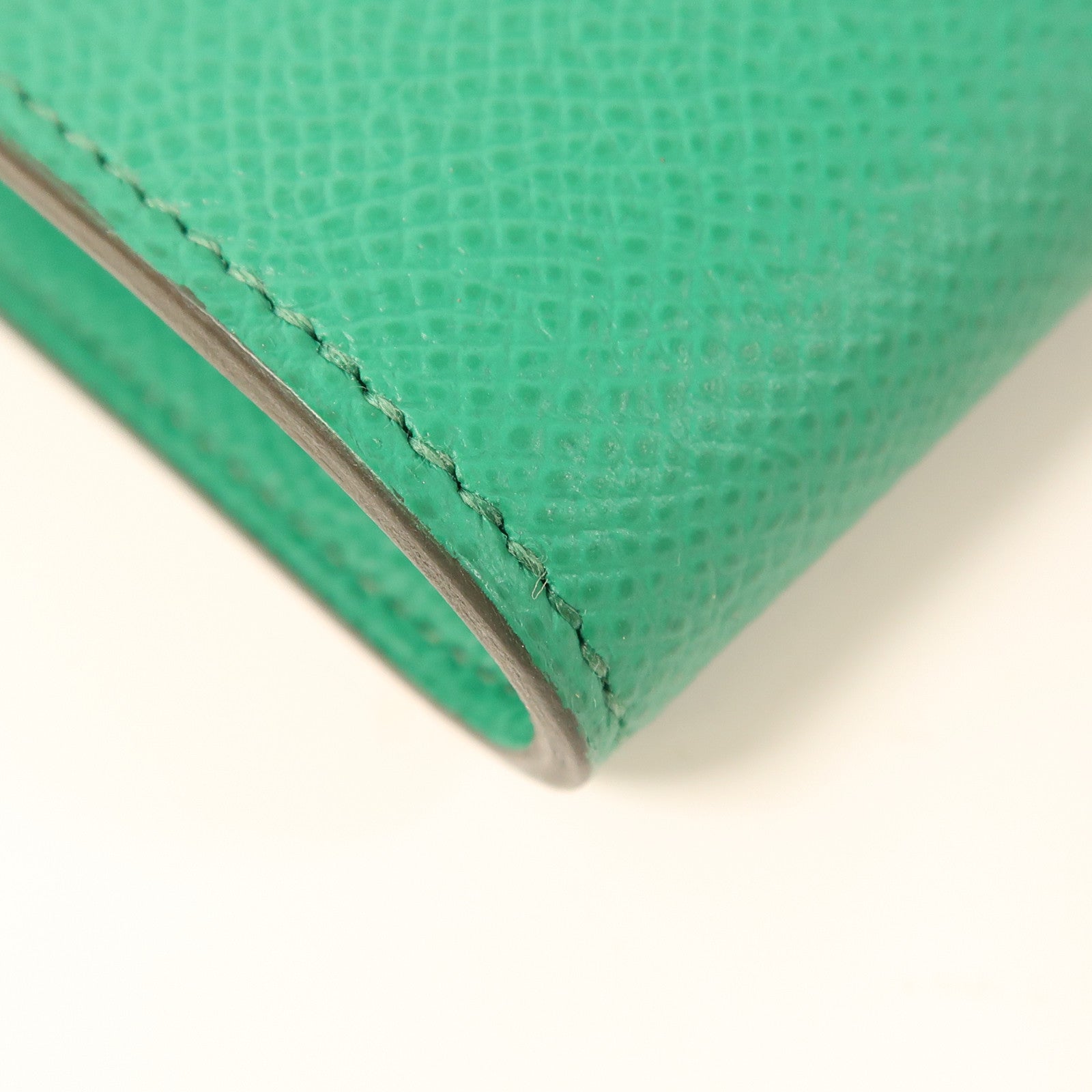 HERMES Epsom/鱷魚皮革Kelly To Go銀扣手挽袋U6 Vert Jade