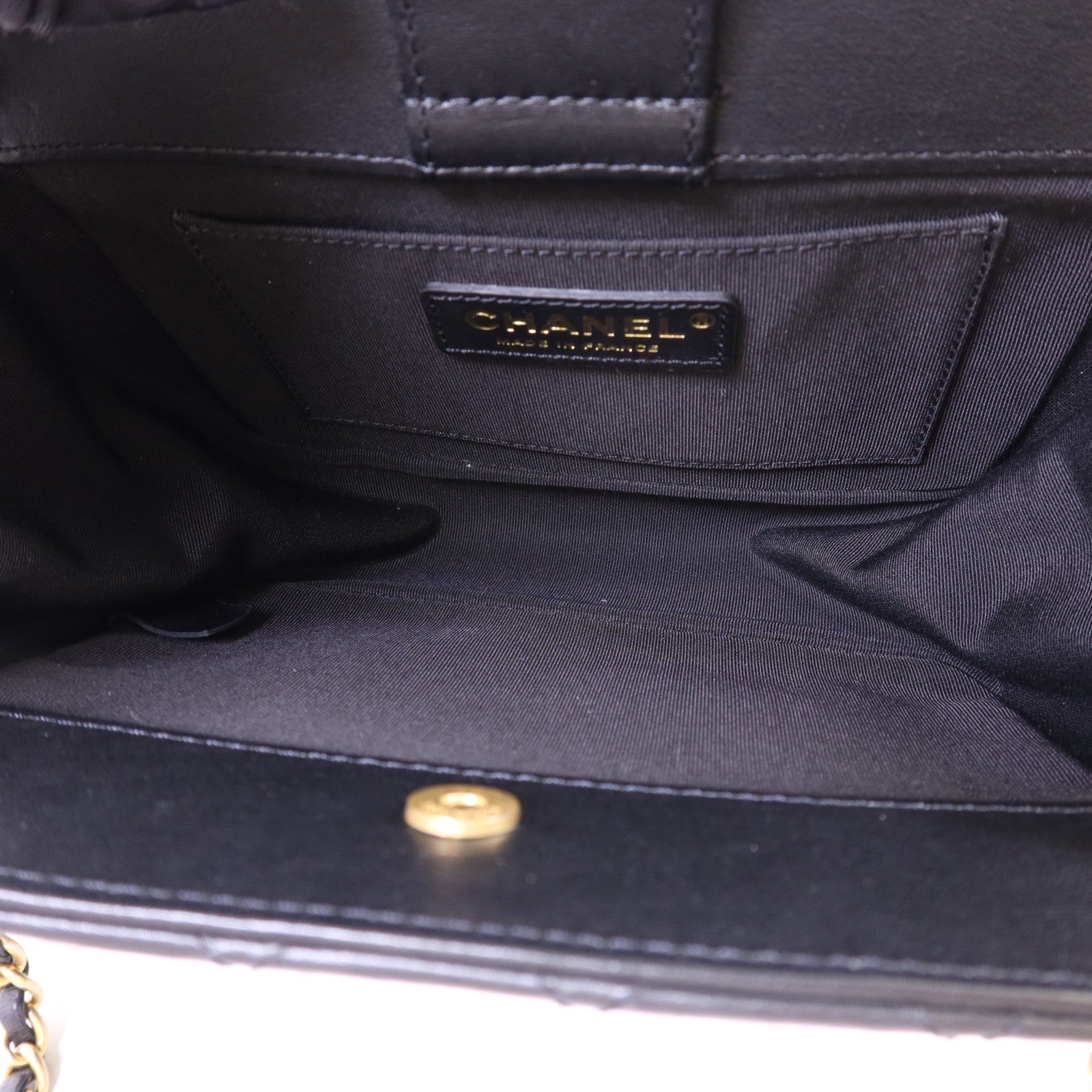 CHANEL 牛皮皮革Chain Shoulder Bag金扣鏈帶肩背袋