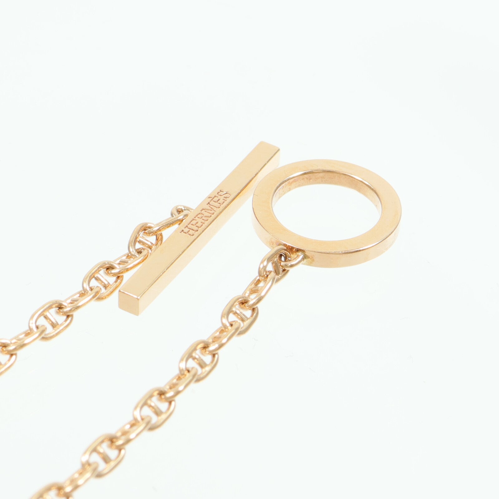 HERMES 18K玫瑰金Chaine d'ancre Contour Bracelet鑽石手鏈