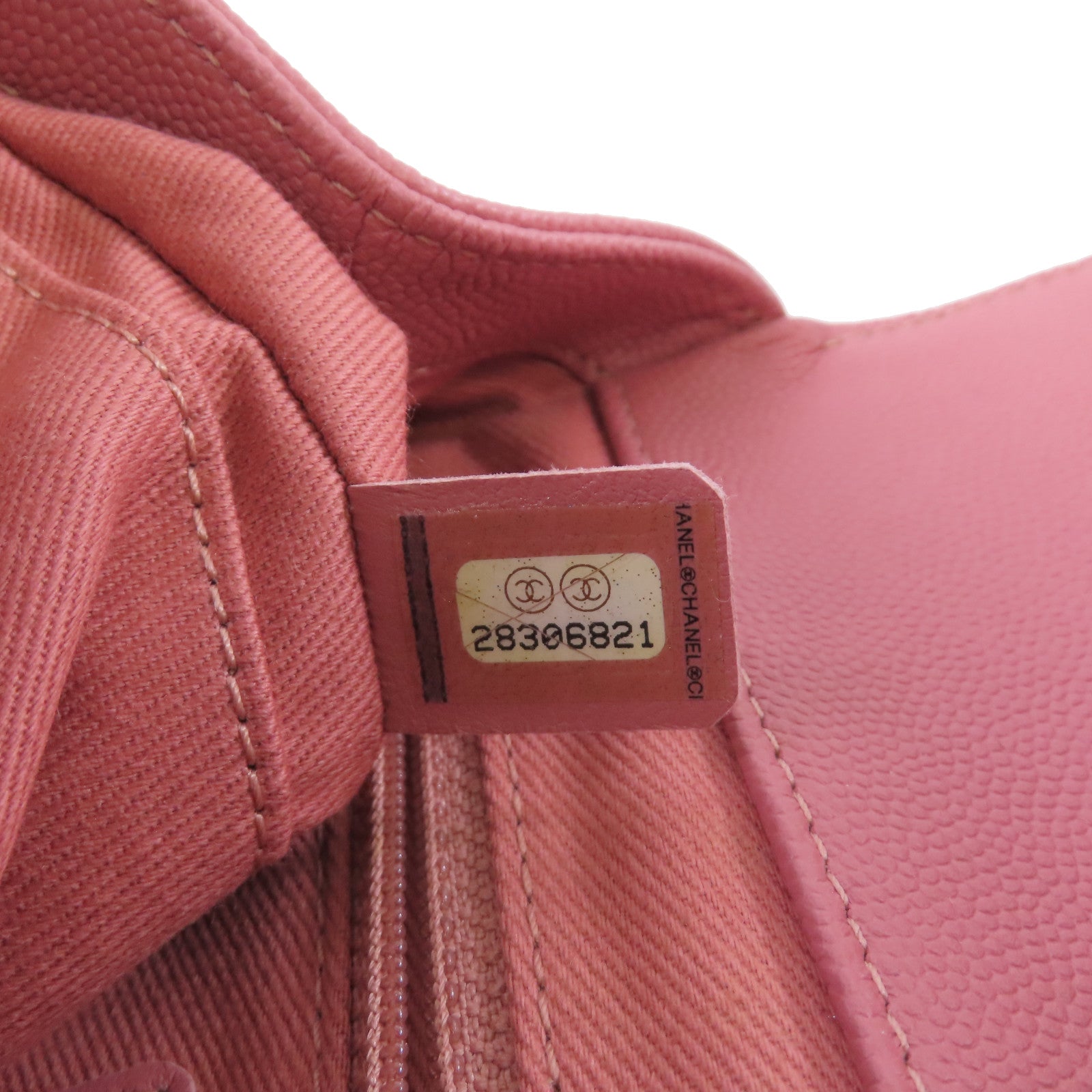 CHANEL 菱格Caviar皮革Affinity 2Way Shoulder Bag金扣鏈帶肩背袋粉紅色