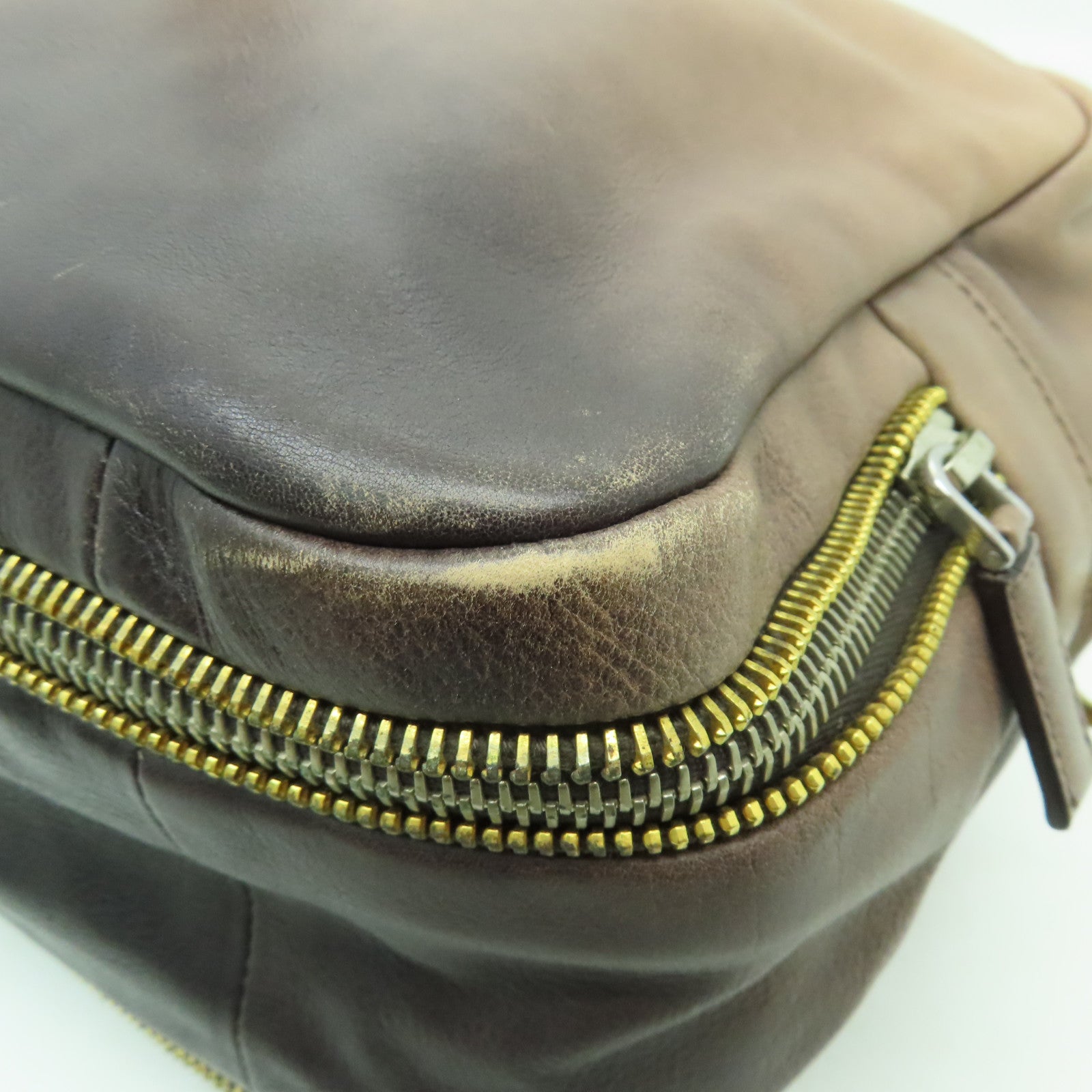 PRADA 【清倉大減價】牛皮皮革2way Shoulder Bag金扣手拿包米色/灰色