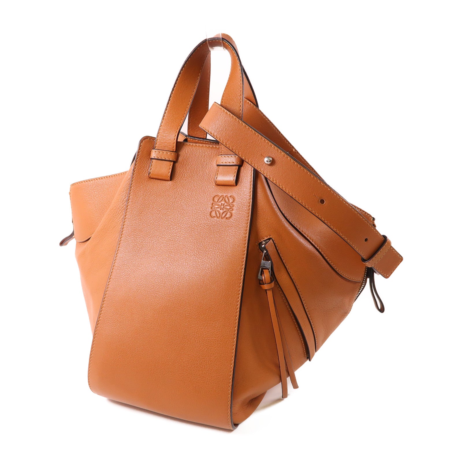 LOEWE 牛皮皮革Hammock銀扣手挽肩背兩用袋