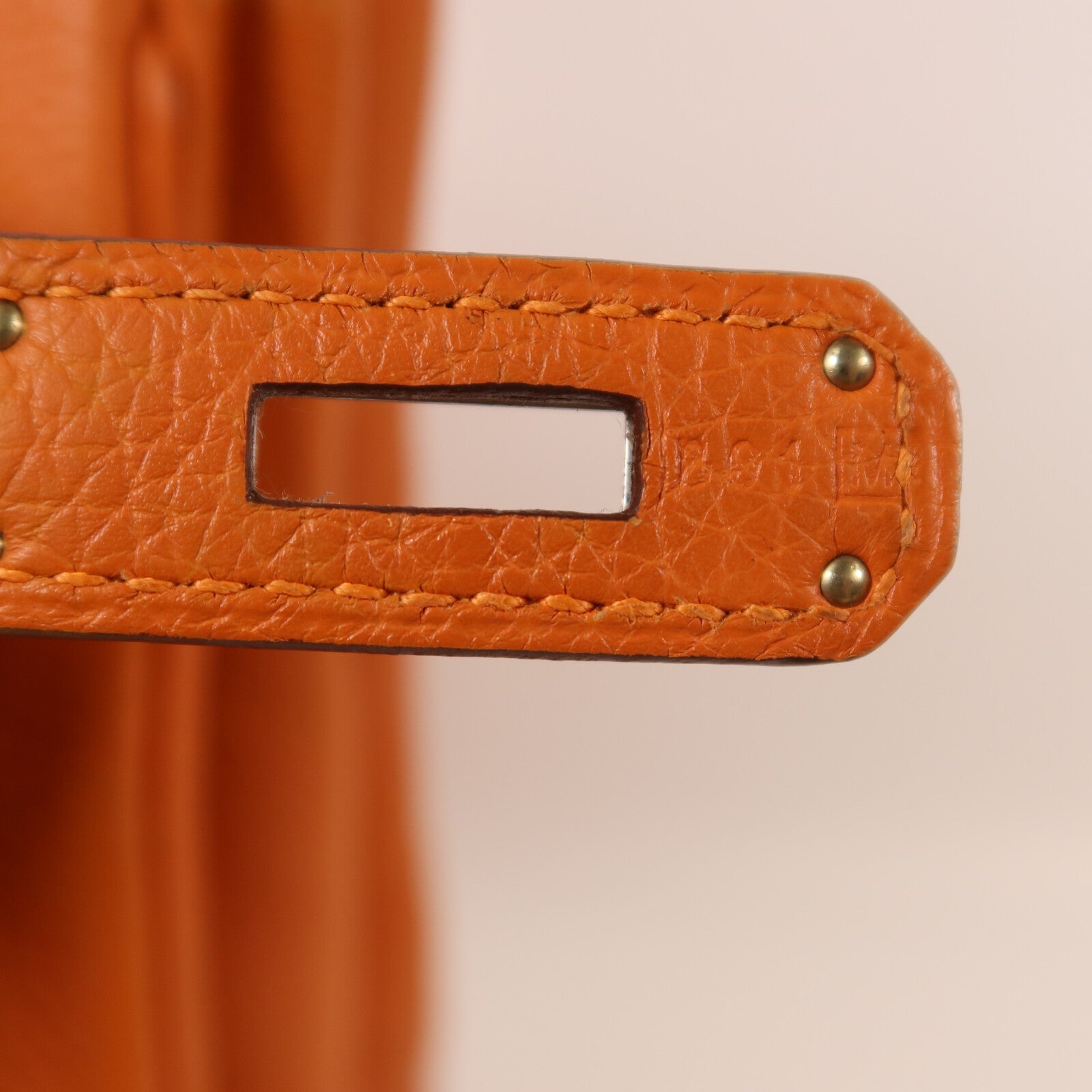 HERMES Togo皮革Birkin 35銀扣手挽袋Orange