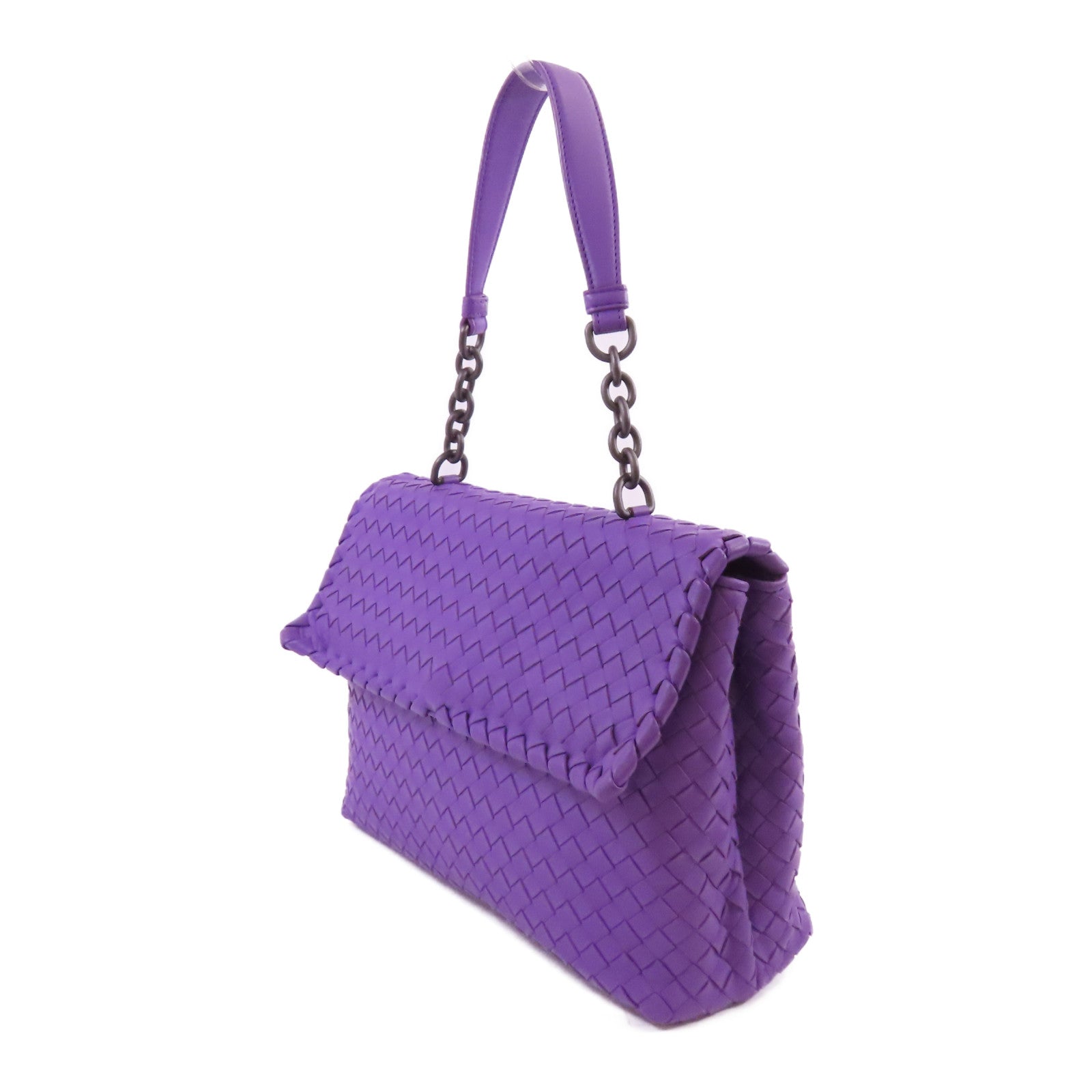 BOTTEGA VENETA 織紋皮革Olimpia鏈帶手挽袋