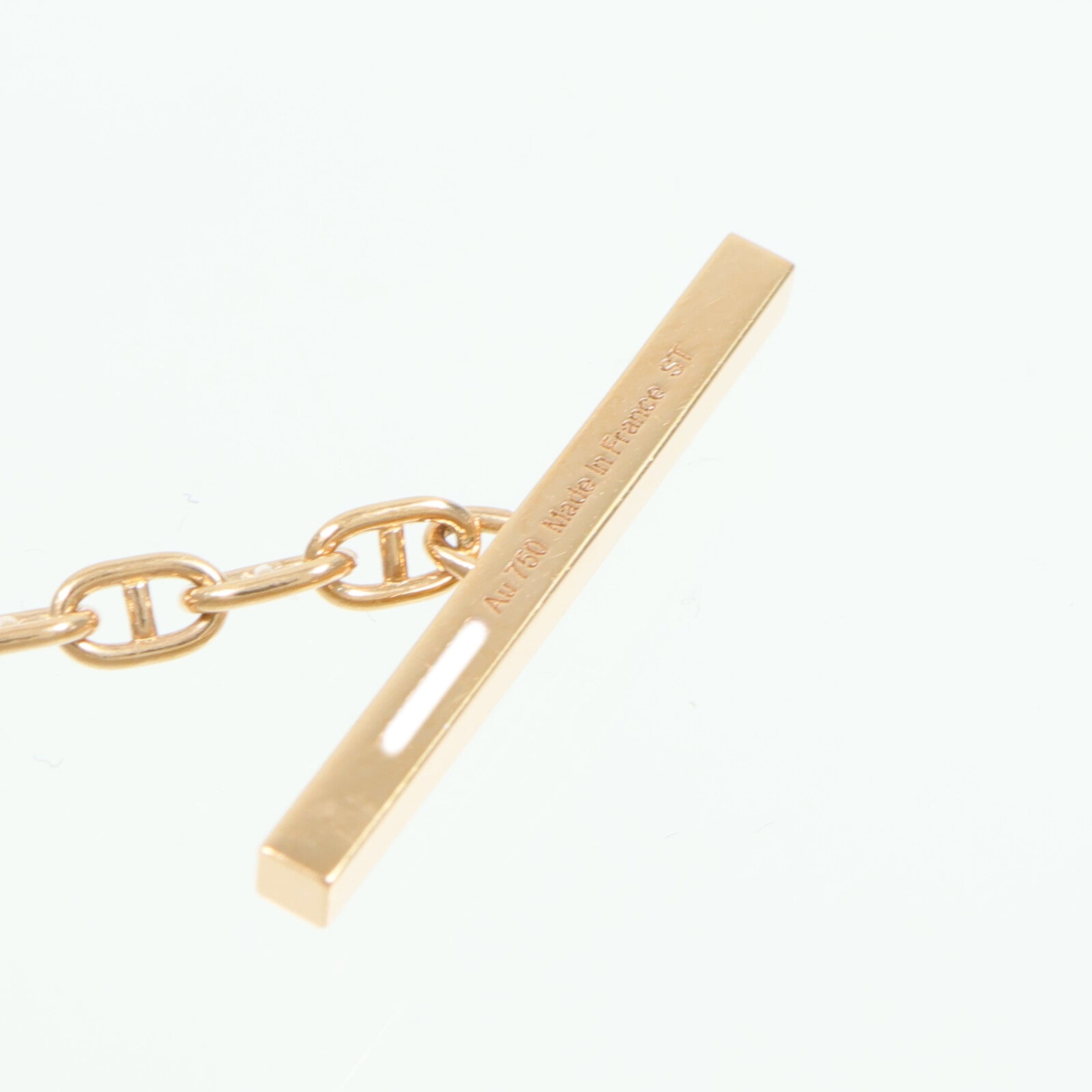 HERMES 18K玫瑰金Chaine d'ancre Contour Bracelet鑽石手鏈