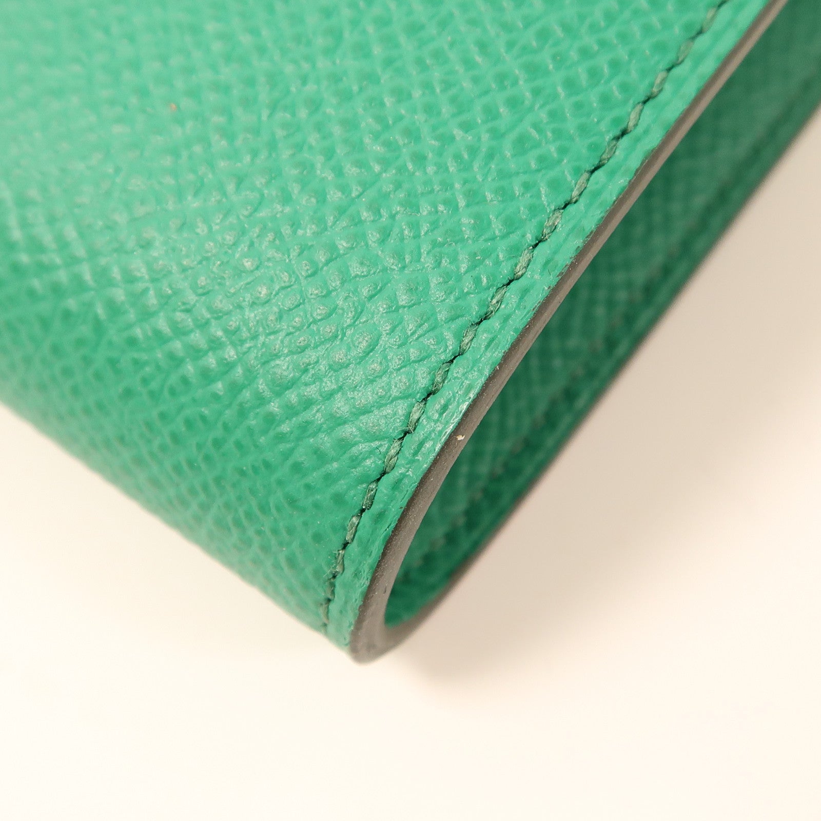 HERMES Epsom/鱷魚皮革Kelly To Go銀扣手挽袋U6 Vert Jade