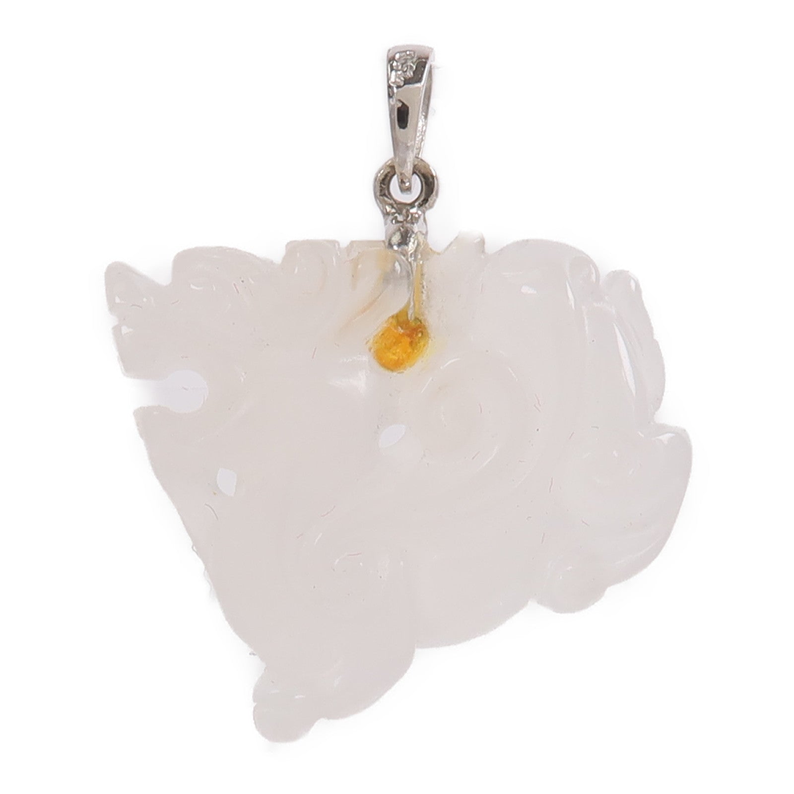 JEWELRY 18K白金Nephrite Pendant Top軟玉吊墜