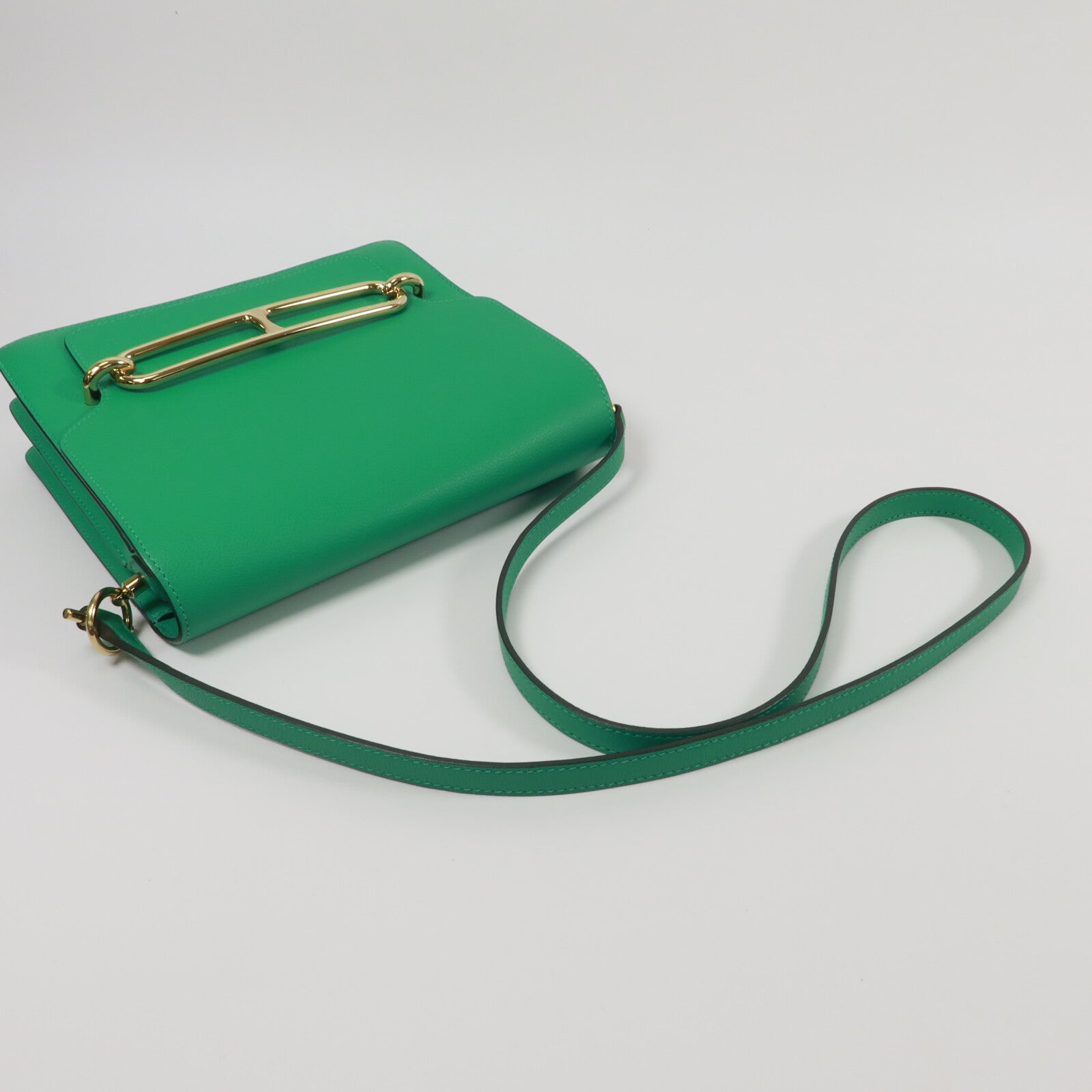 HERMES Evercolor皮革Roulis 23肩背袋Menthe