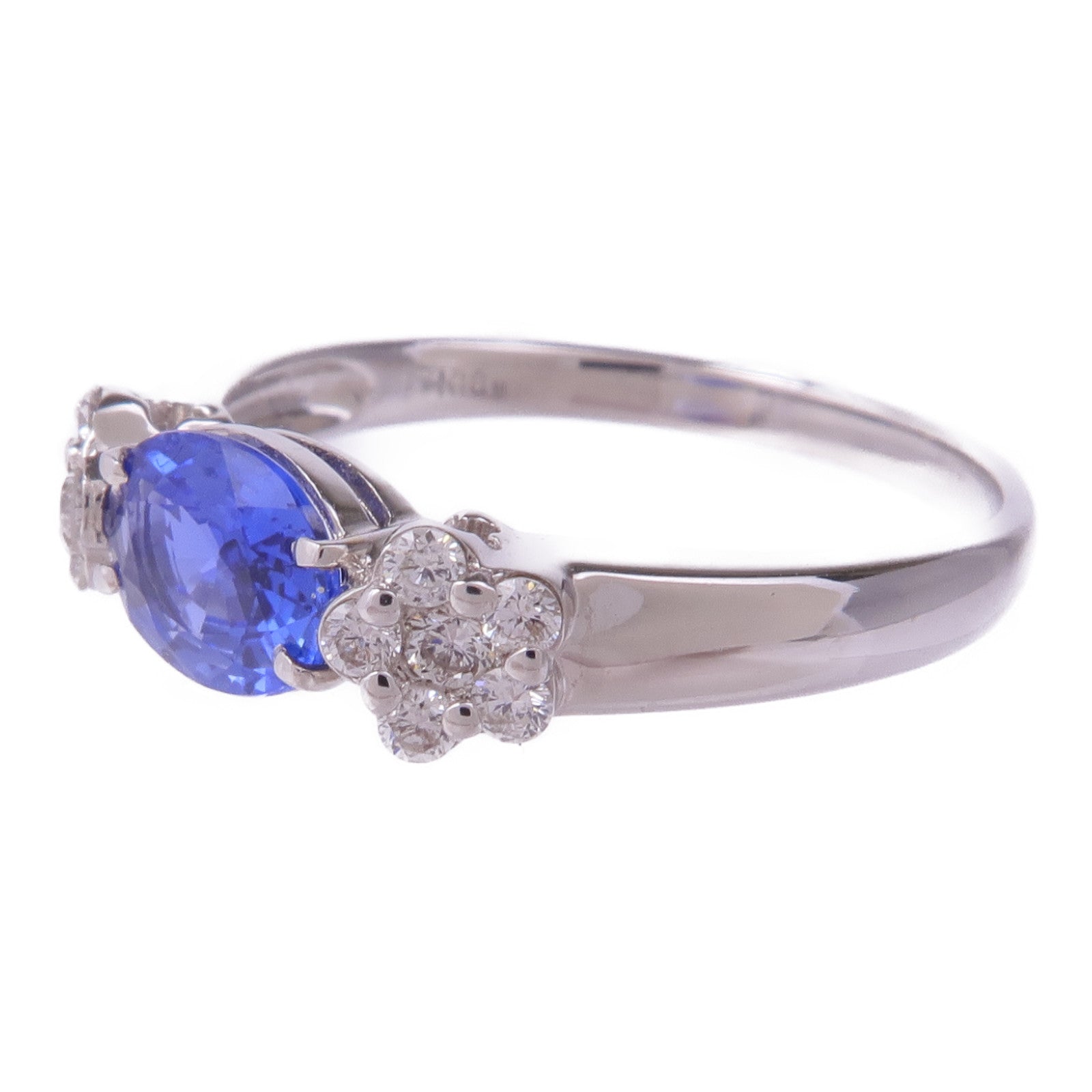 Ponte Vecchio 【激減優惠】18K白金Sapphire Diamond Ring藍寶石/鑽石戒指US#8.5