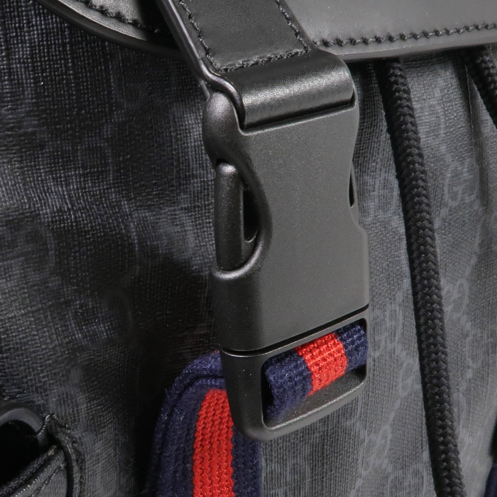 GUCCI 塗層帆布GG Supreme Backpack銀扣背包