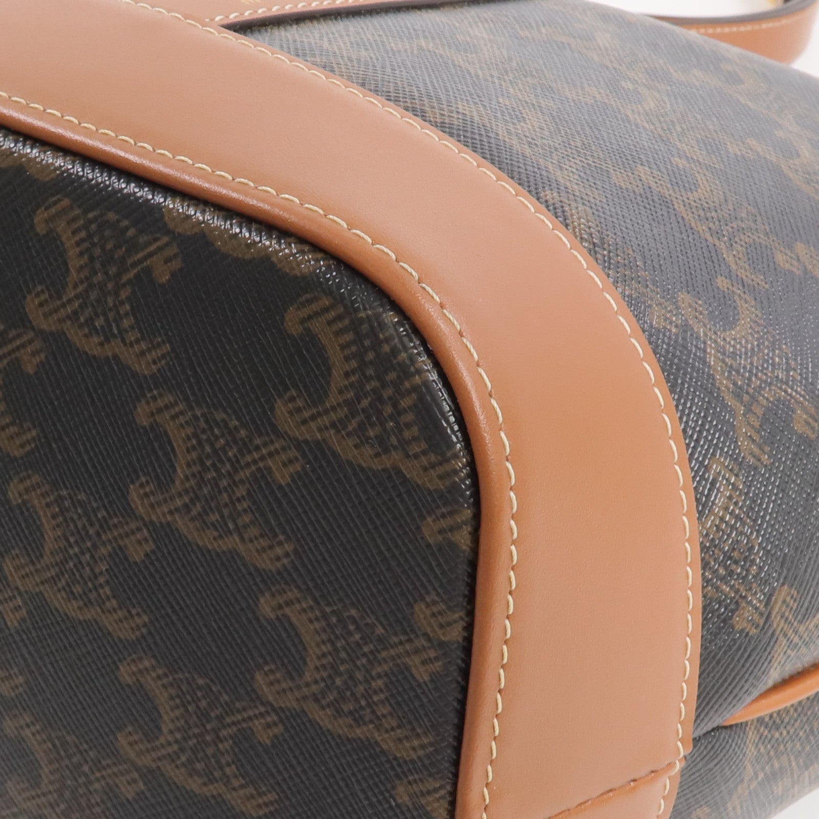 CELINE 塗層帆布Triomphe Bucket金扣肩背袋