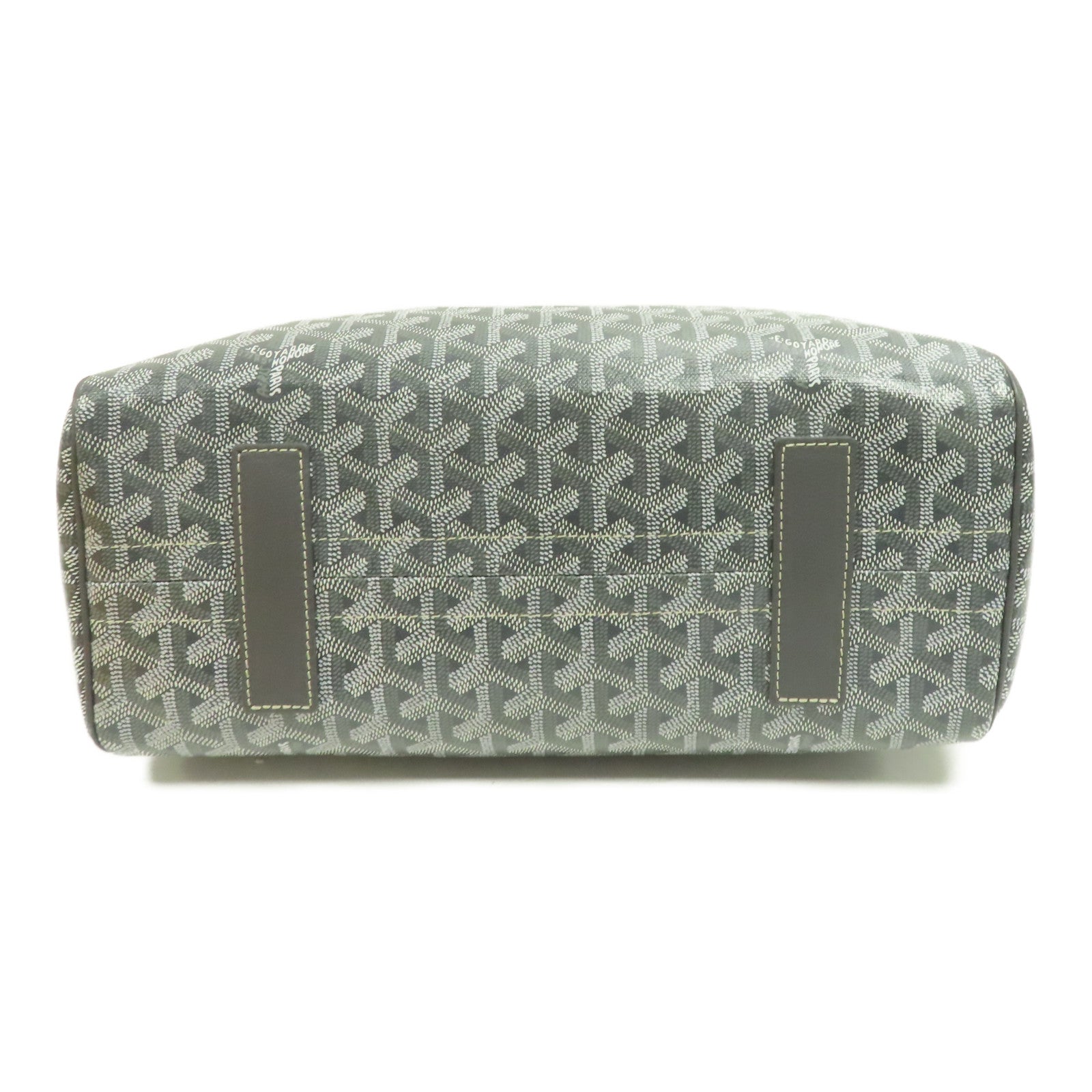 GOYARD 塗層帆布Sac Rouette Souple PM銀扣肩背袋灰色