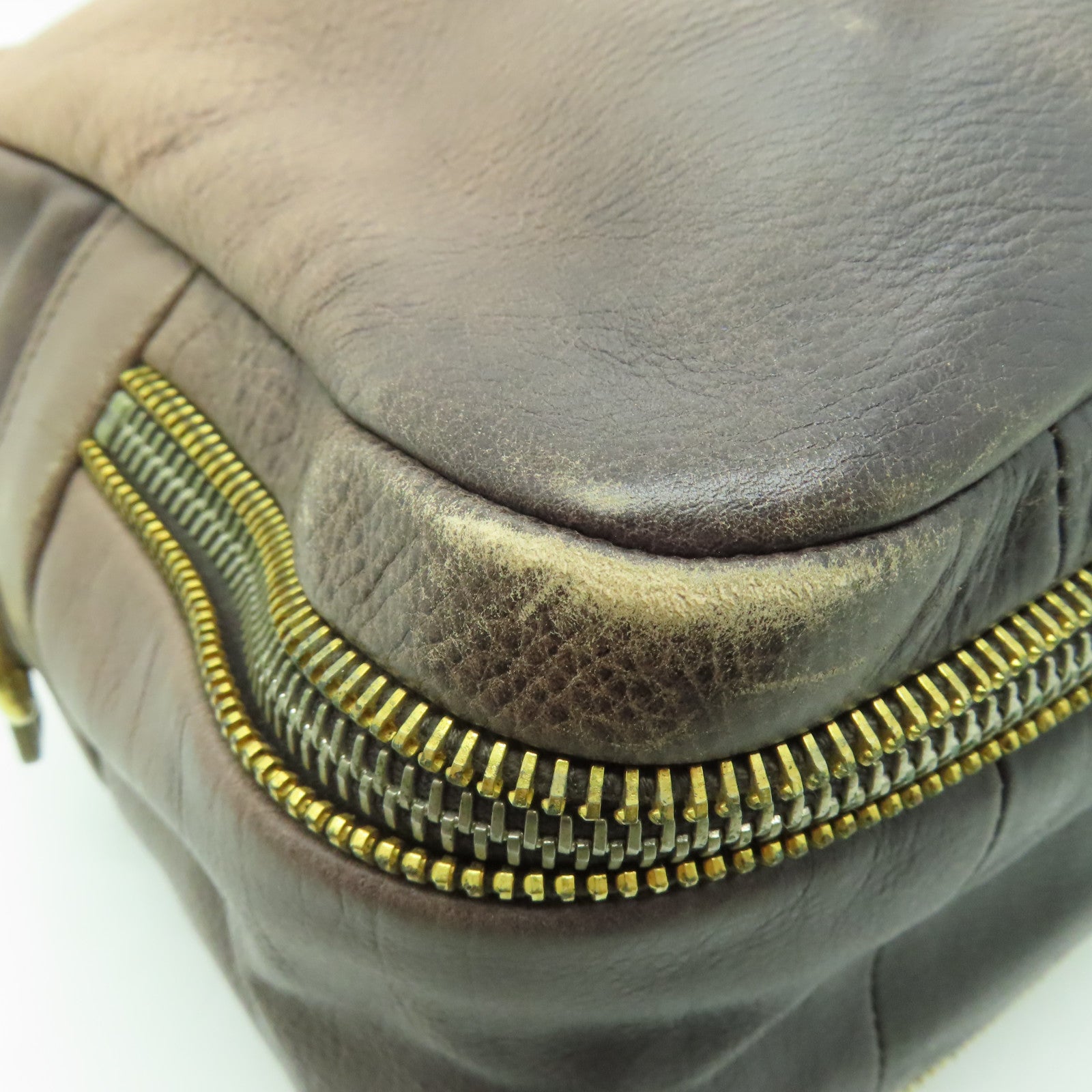 PRADA 【清倉大減價】牛皮皮革2way Shoulder Bag金扣手拿包米色/灰色