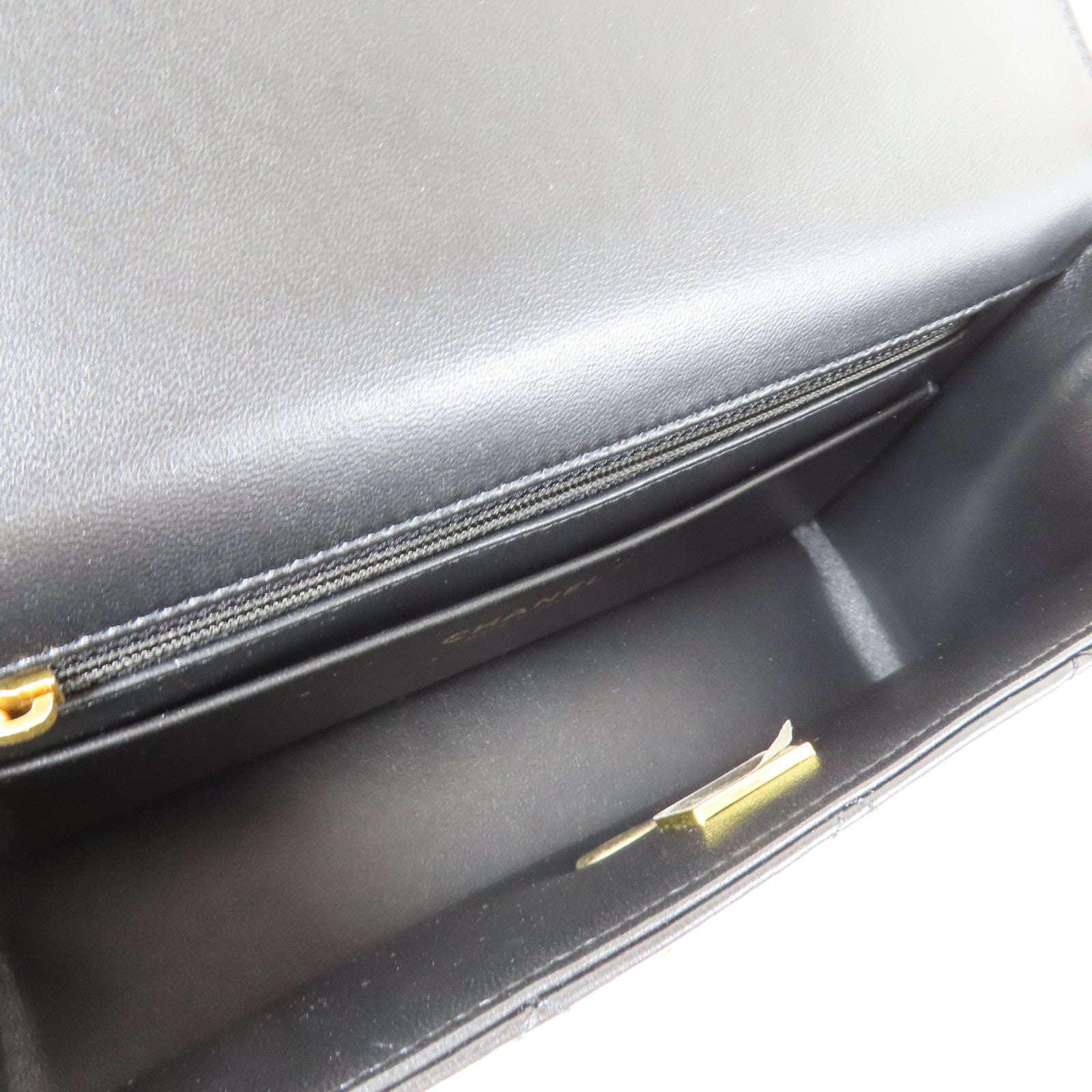 CHANEL 【激減優惠】菱格羊皮皮革Top Handle Flap金扣鏈帶手挽肩背兩用袋黑色