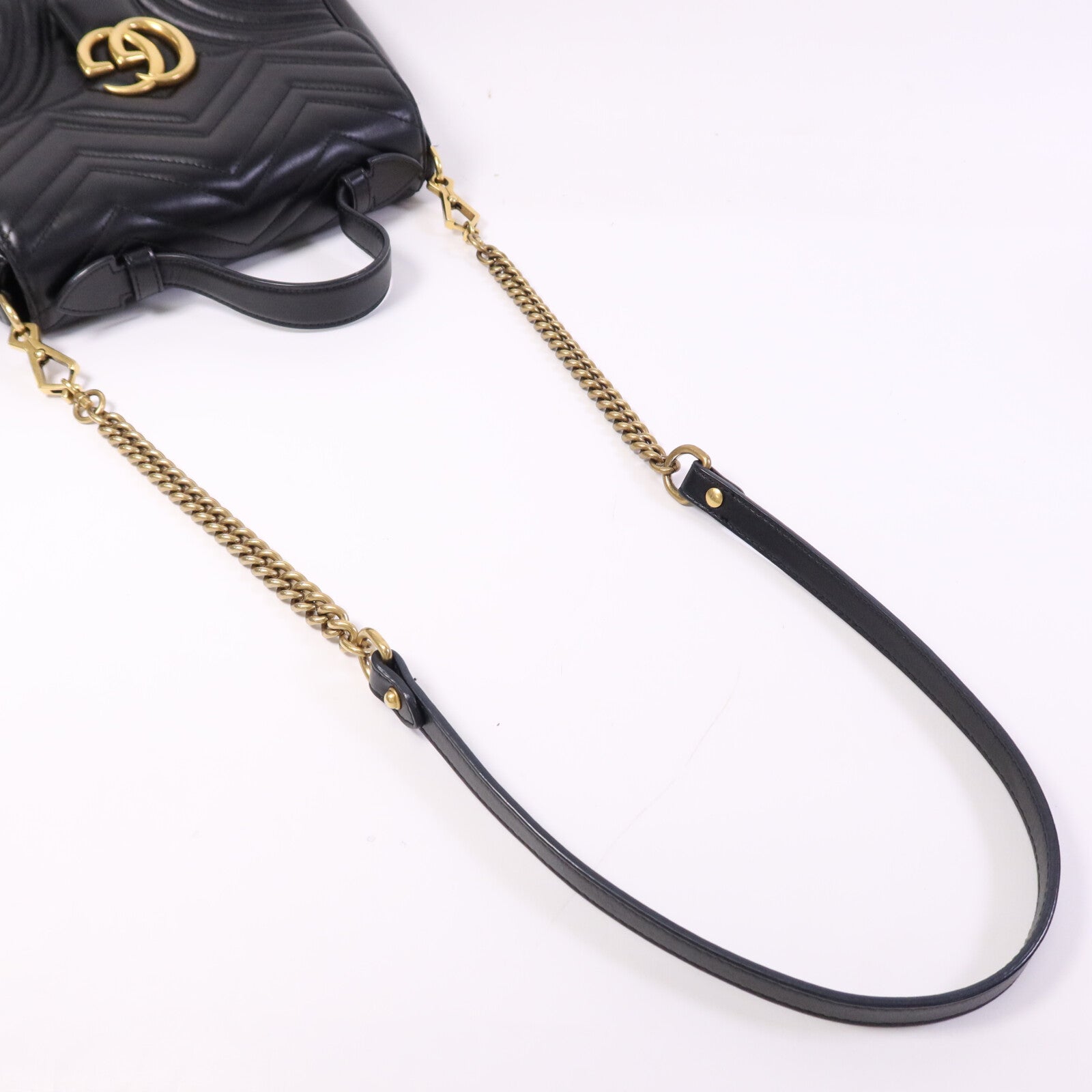 GUCCI 牛皮皮革GG Marmont Small金扣手挽肩背兩用袋