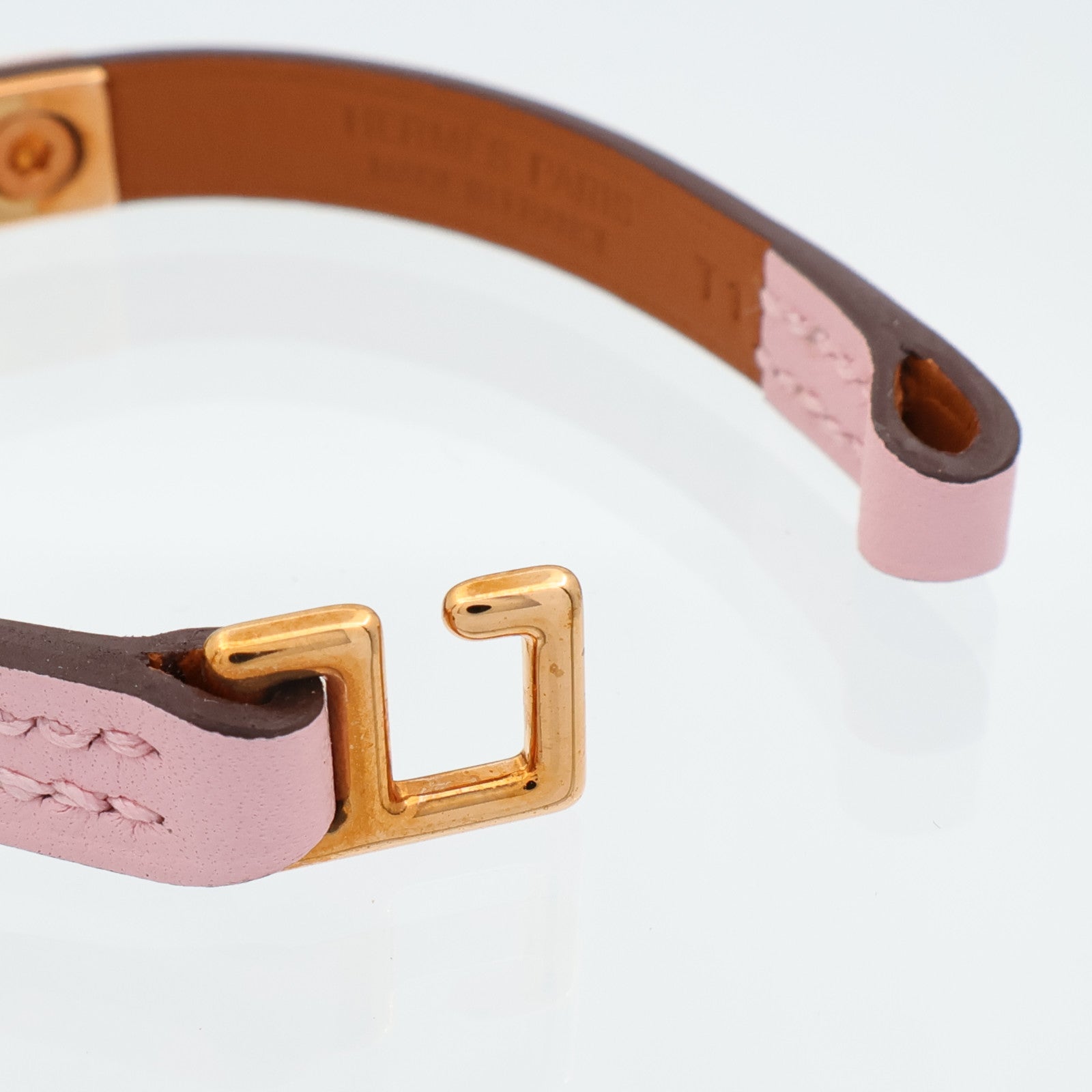 HERMES Swift皮革Rivale Tour Bracelet手鏈Rose Sakura