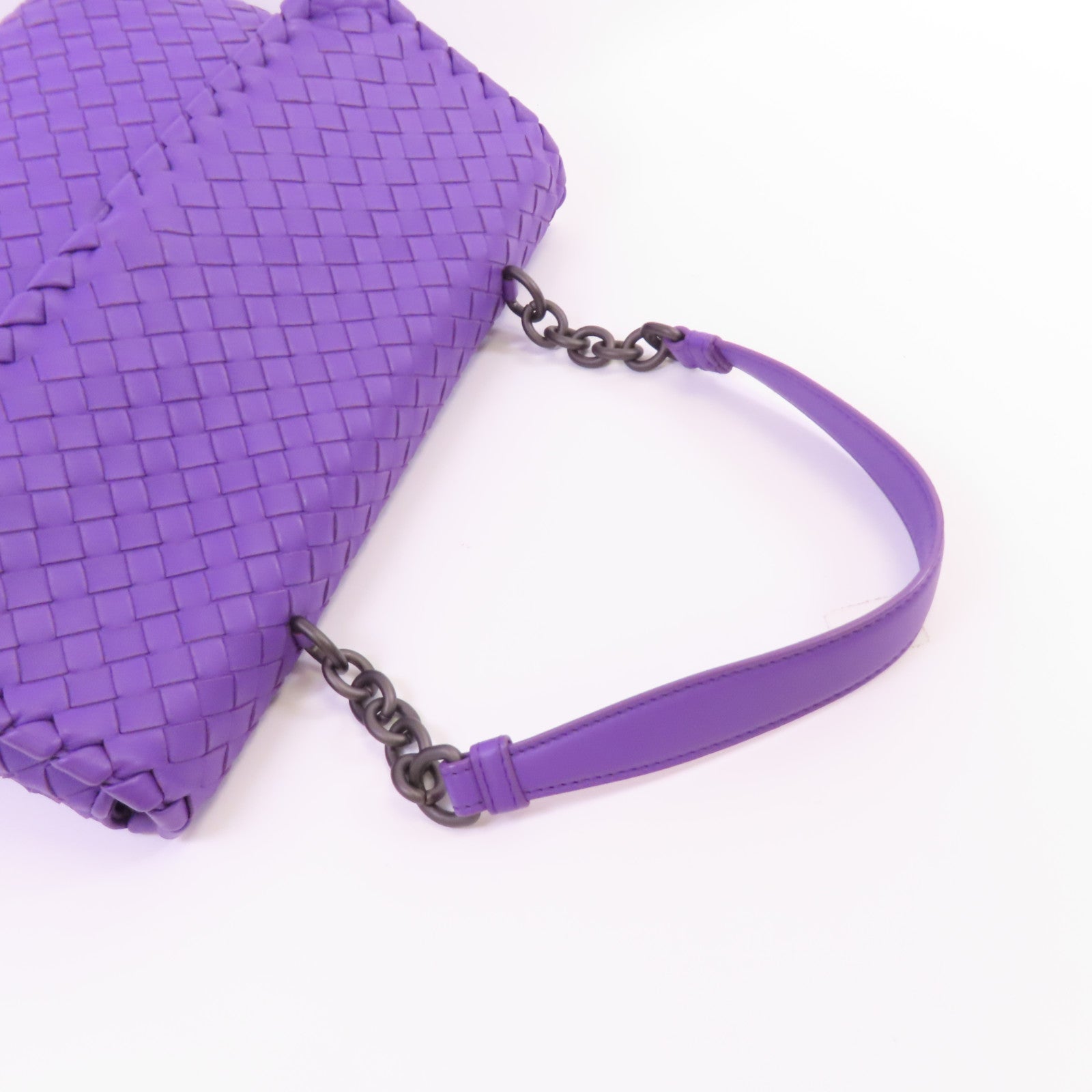 BOTTEGA VENETA 織紋皮革Olimpia鏈帶手挽袋