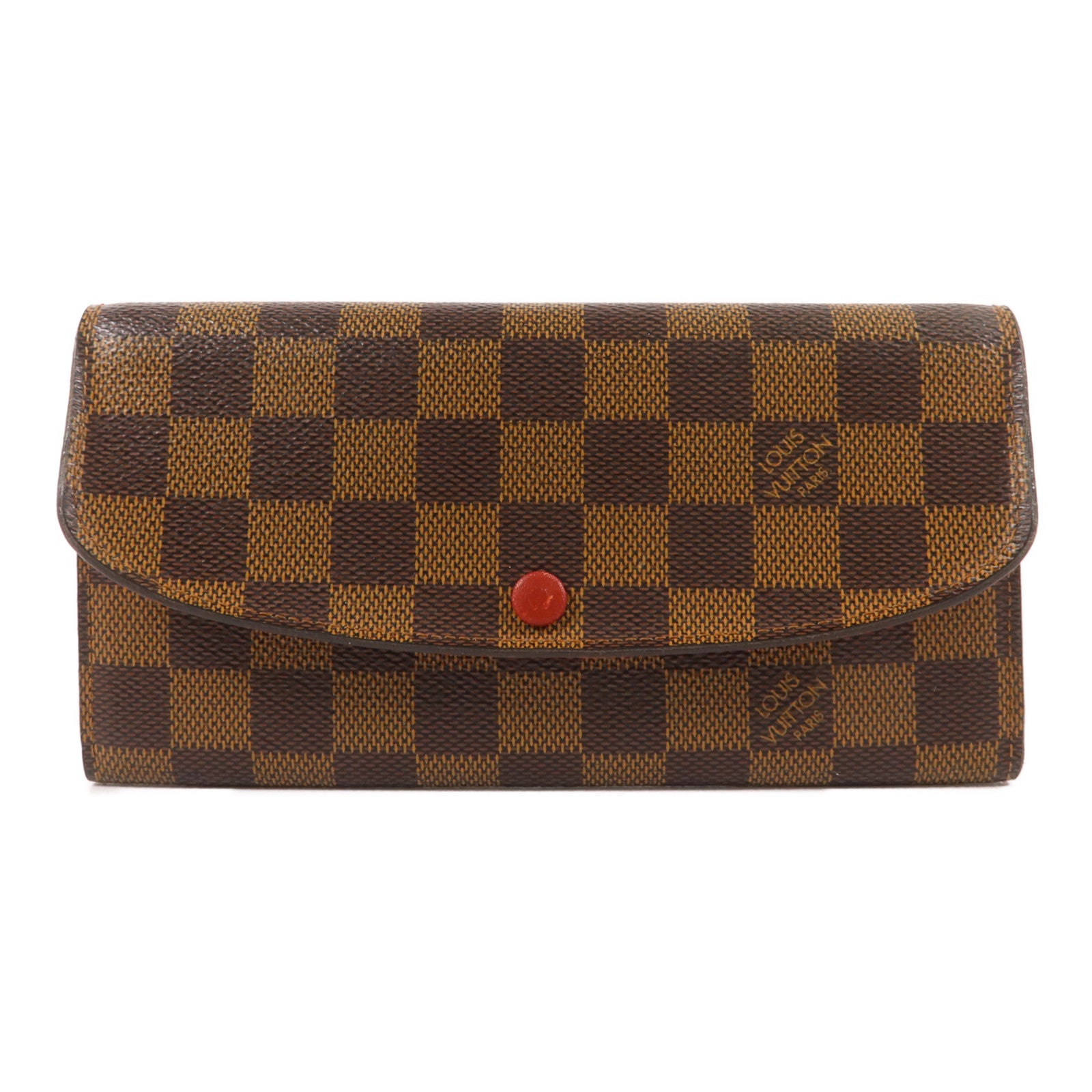 LOUIS VUITTON Damier Portefeuille Emilie Long Wallet金扣長錢包