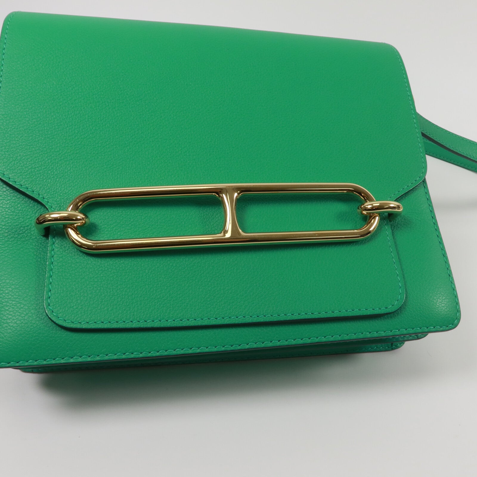 HERMES Evercolor皮革Roulis 23肩背袋Menthe