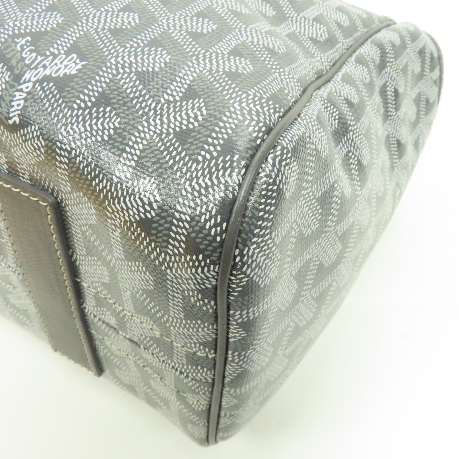 GOYARD 塗層帆布Sac Rouette Souple PM銀扣肩背袋灰色