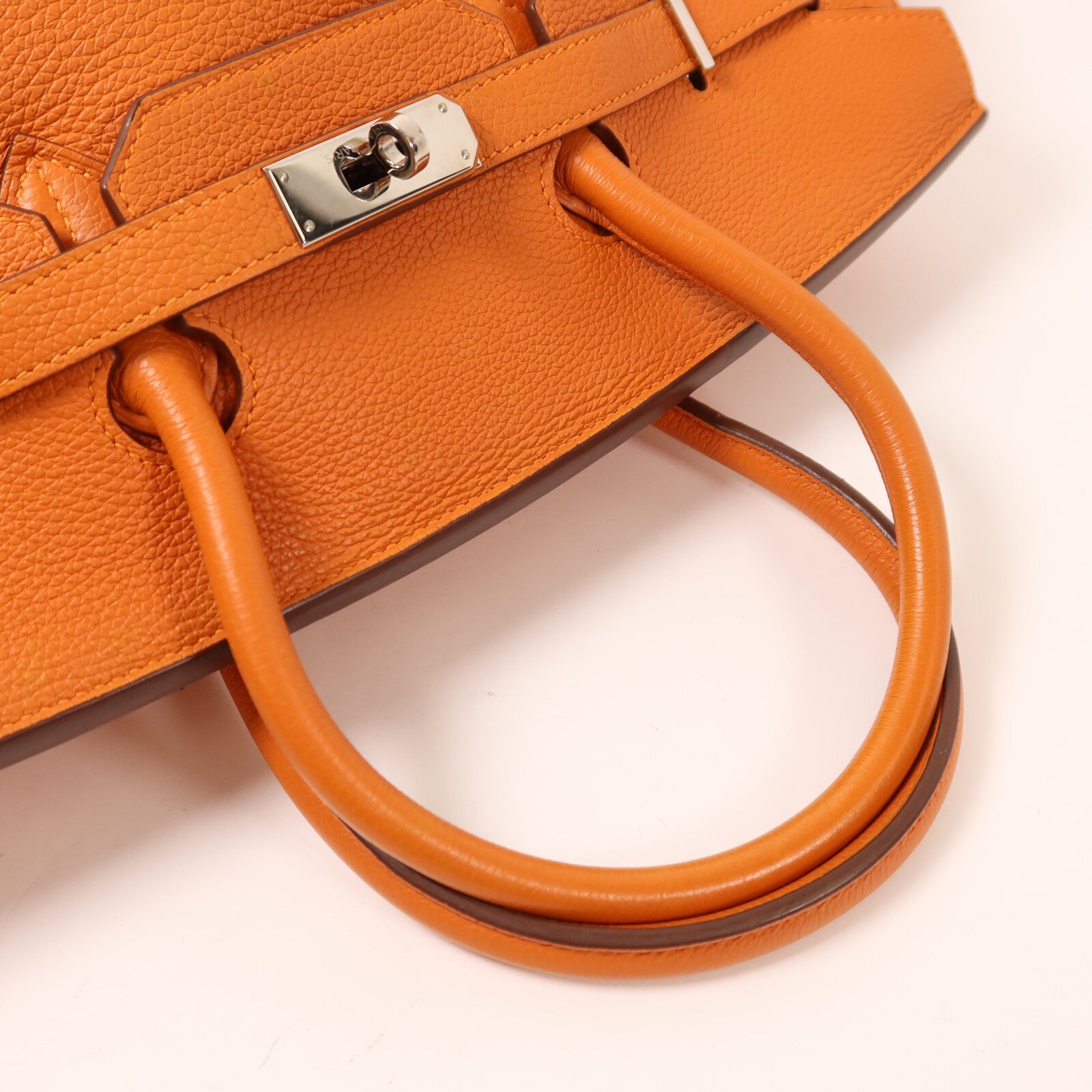 HERMES Togo皮革Birkin 35銀扣手挽袋Orange