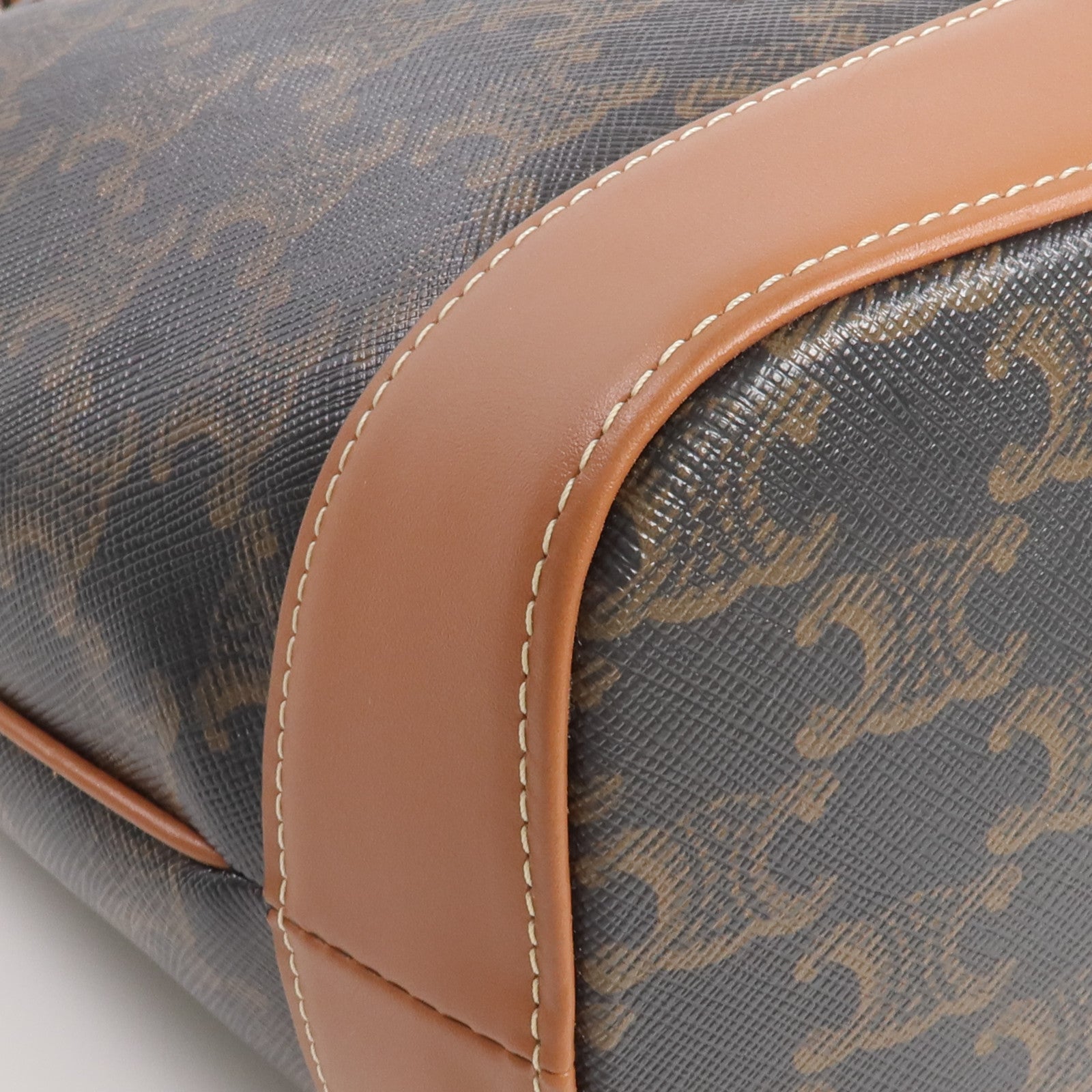 CELINE 塗層帆布Triomphe Bucket金扣肩背袋