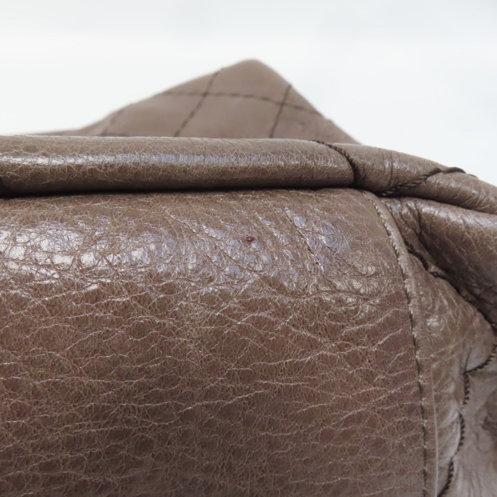 CHANEL 菱格牛皮皮革Shoulder Bag銀扣肩背袋啡色