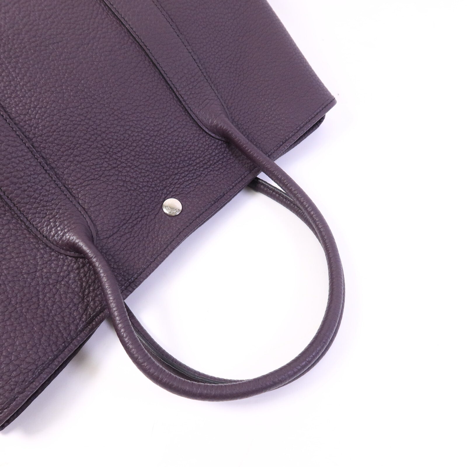 HERMES Negonda皮革Garden Party PM手挽袋Aubergine