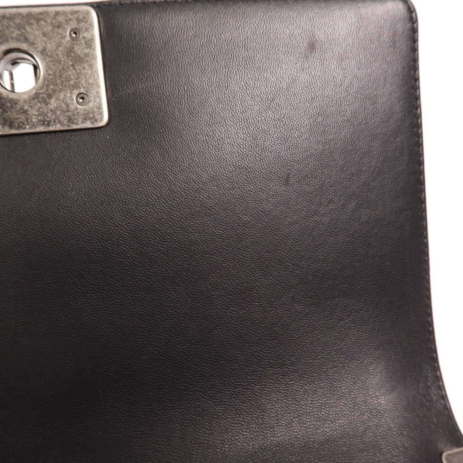 CHANEL 羊皮皮革Boy 25銀扣肩背袋