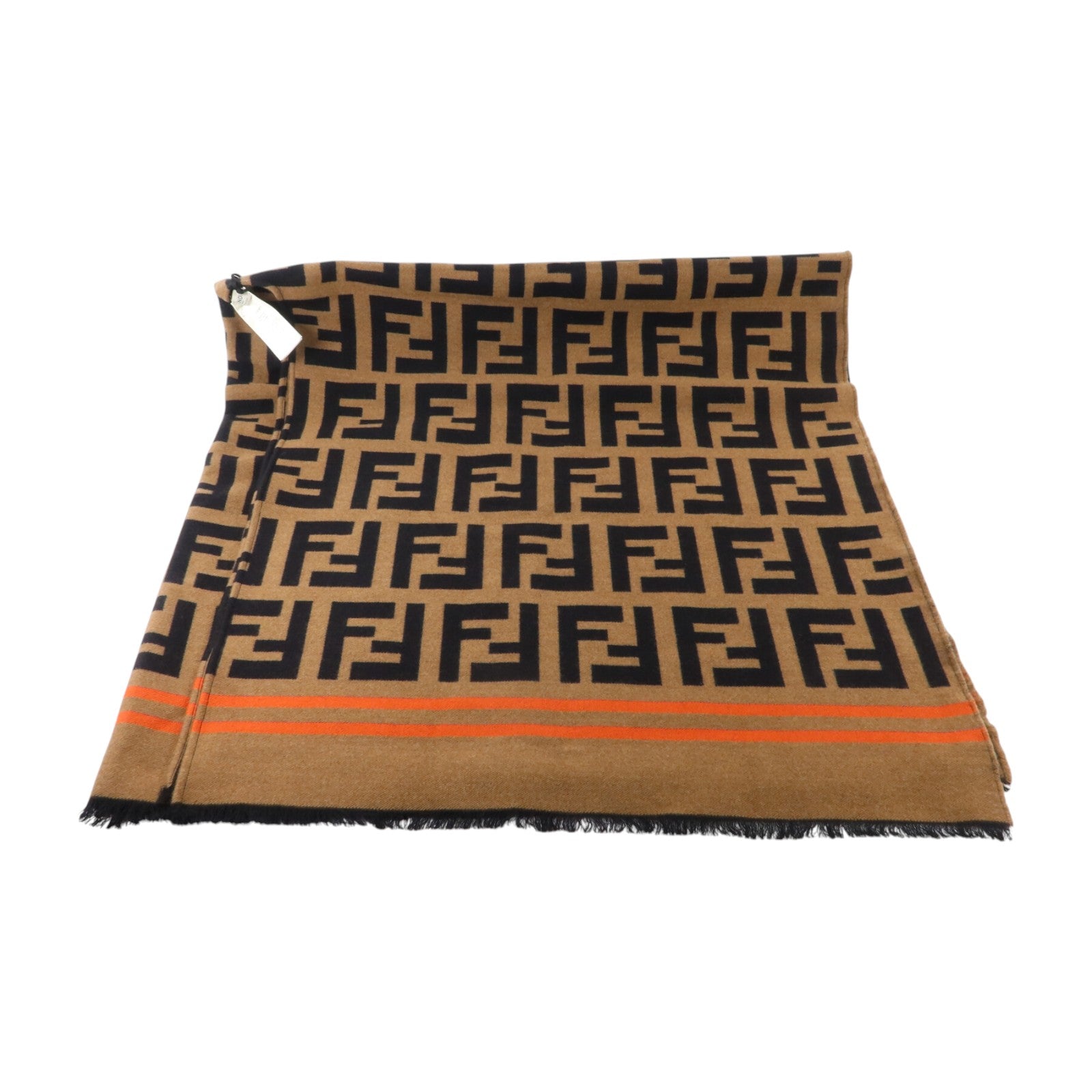 FENDI 羊毛/絲質FF Logo Poncho披肩