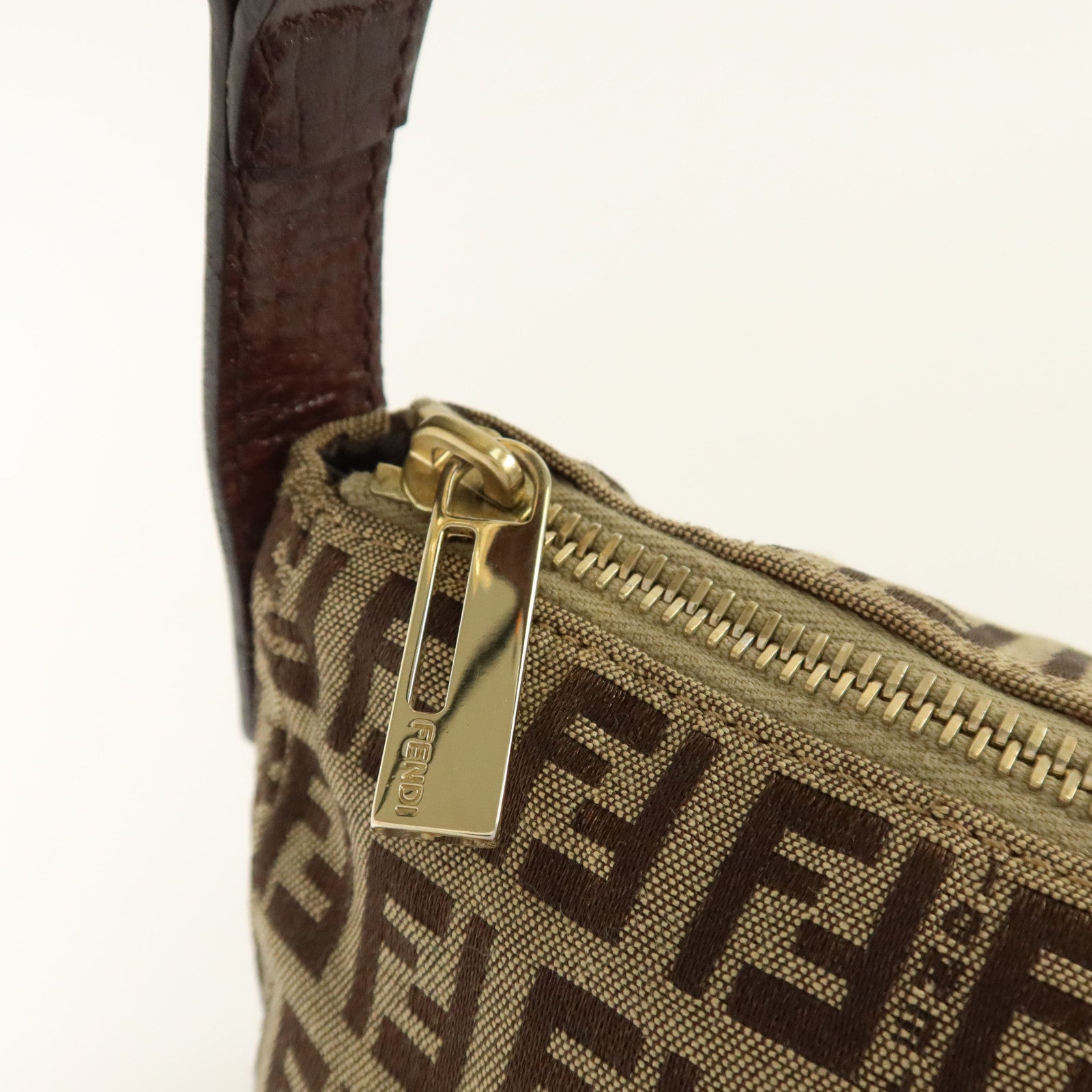 FENDI 帆布/牛皮皮革Shoulder金扣手挽肩背兩用袋