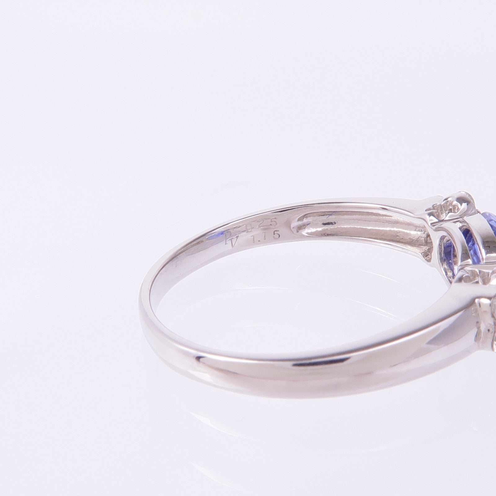 Ponte Vecchio 18K白金Sapphire Diamond Ring藍寶石/鑽石戒指US#8.5