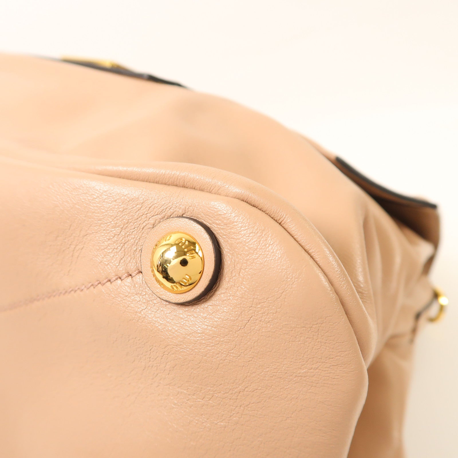 Miu Miu 【激減優惠】牛皮皮革2 Way Shoulder金扣手挽肩背兩用袋