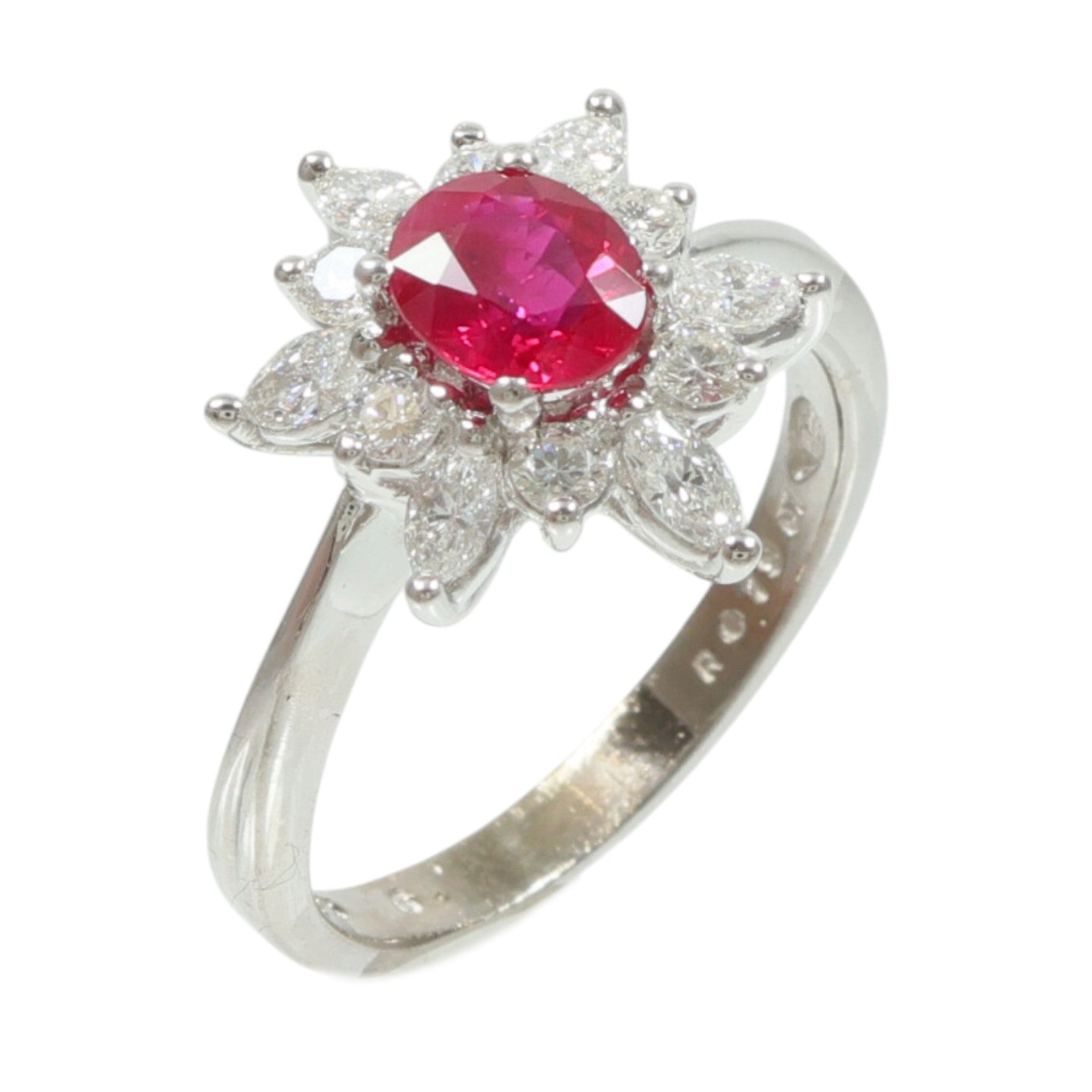 JEWELRY 18K白金Ruby Diamond Ring紅寶石/鑽石戒指
