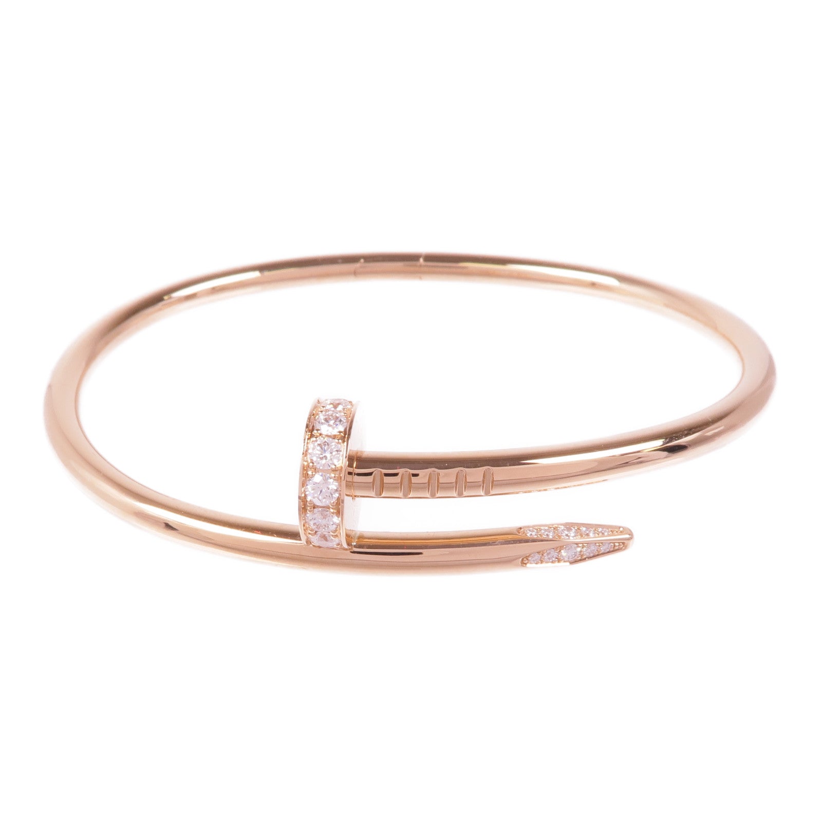 CARTIER 18K玫瑰金Juste Un Clou Bracelet鑽石手鐲Cartier#17