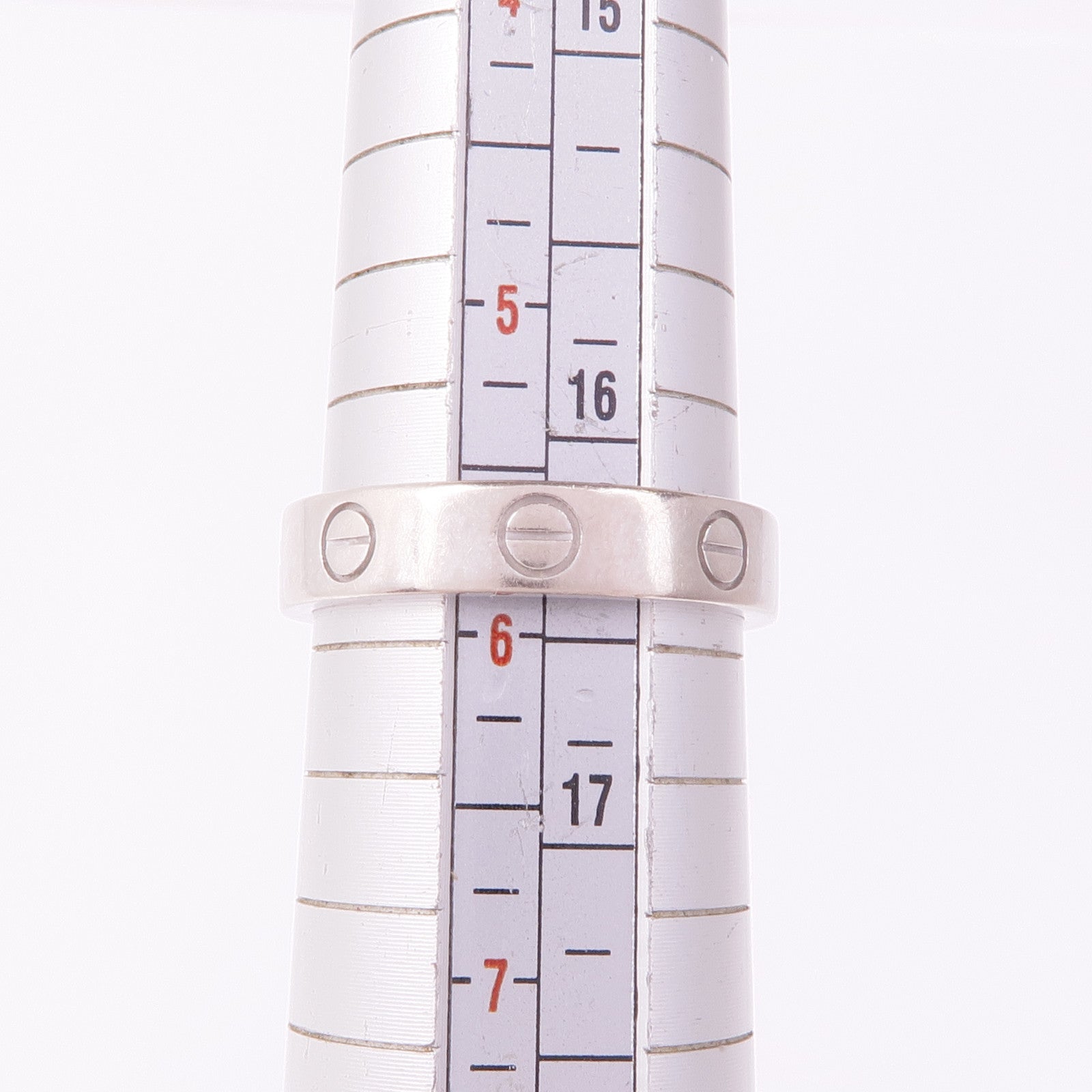 CARTIER 18K白金Love Ring鑽石戒指US#5.5/Cartier#51