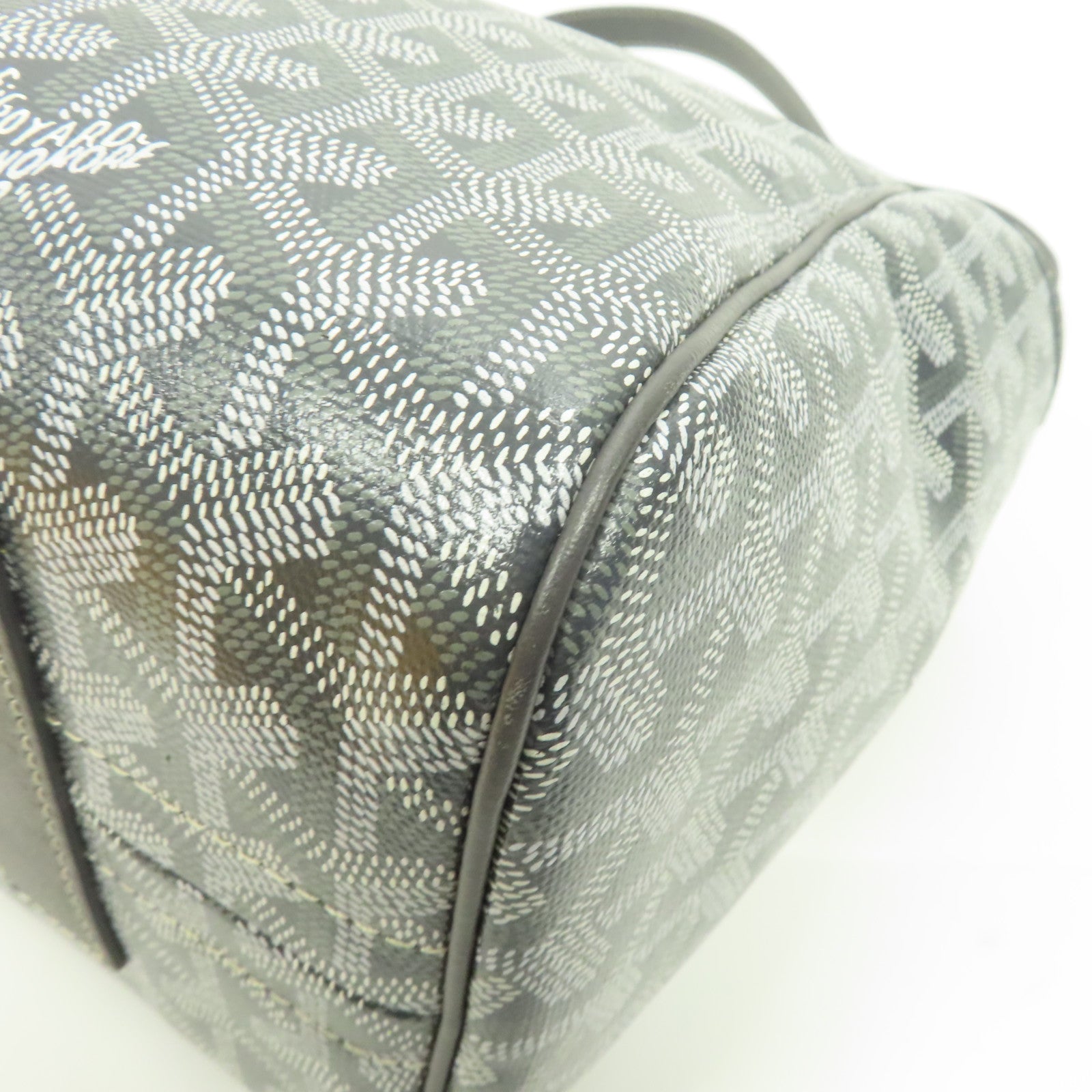 GOYARD 塗層帆布Sac Rouette Souple PM銀扣肩背袋灰色