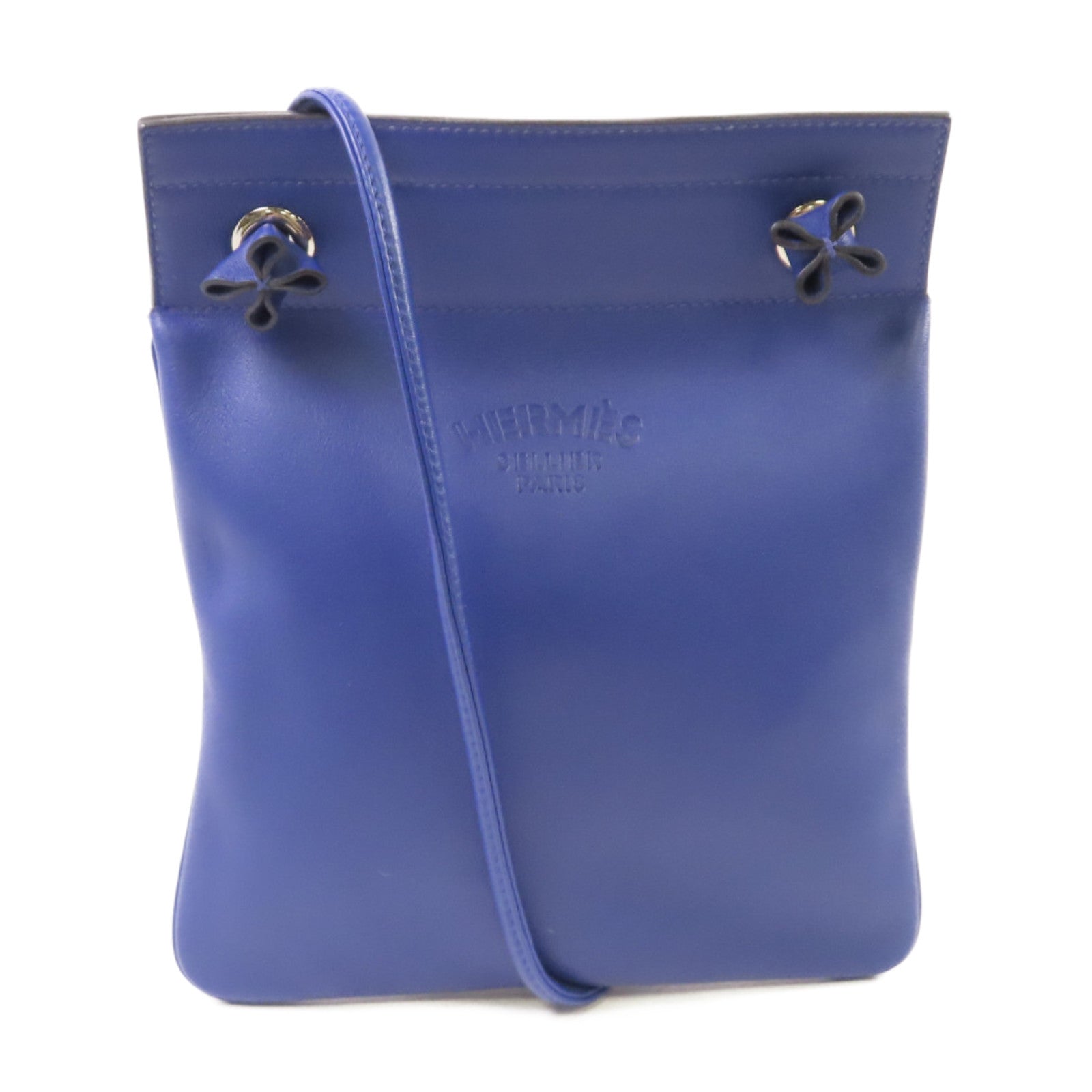 HERMES Swift皮革Aline Shoulder Bag銀扣肩背袋7T Bleu Electrique/電光藍色