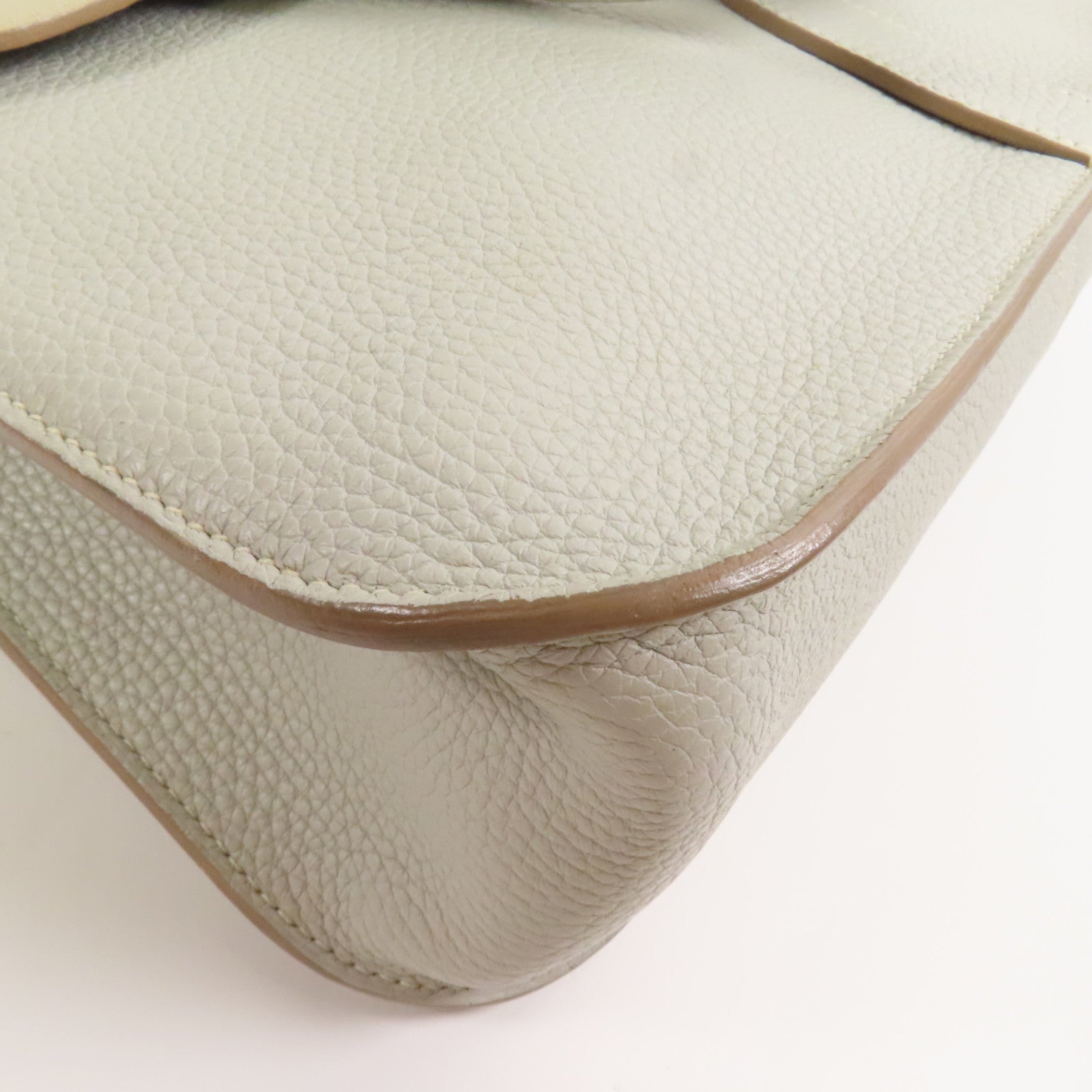 HERMES Clemence皮革Halzan 31銀扣手挽肩背兩用袋Gris Perle