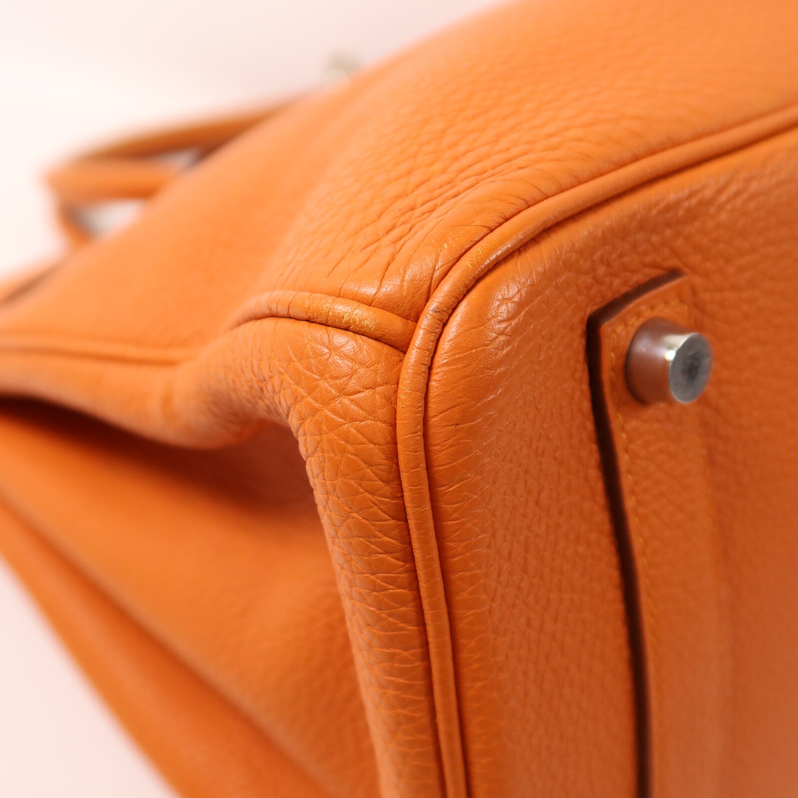 HERMES Togo皮革Birkin 35銀扣手挽袋Orange