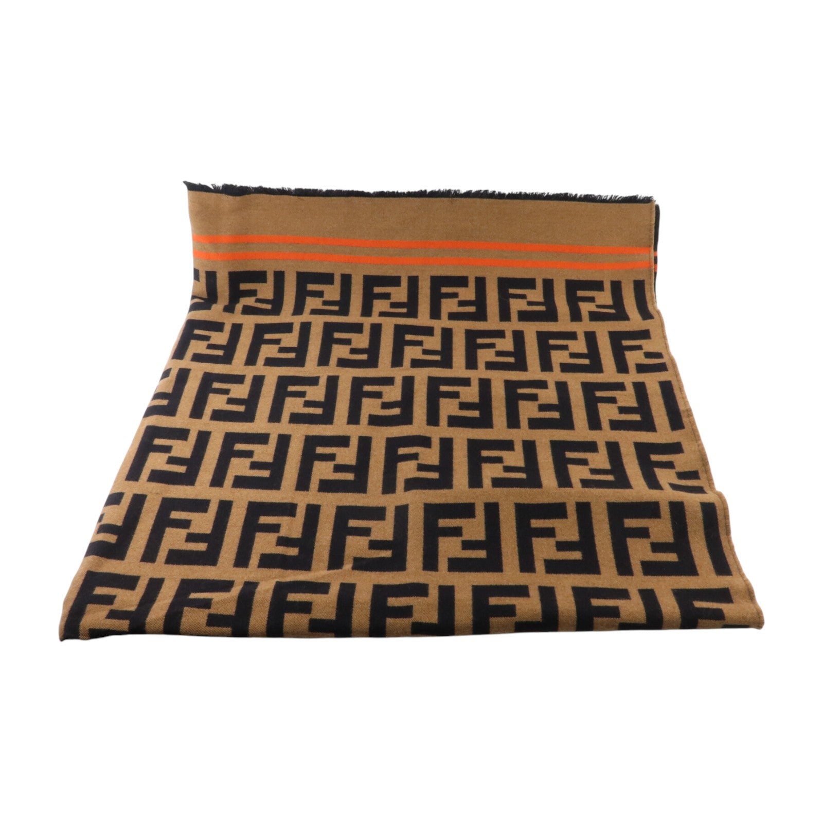 FENDI 羊毛/絲質FF Logo Poncho披肩