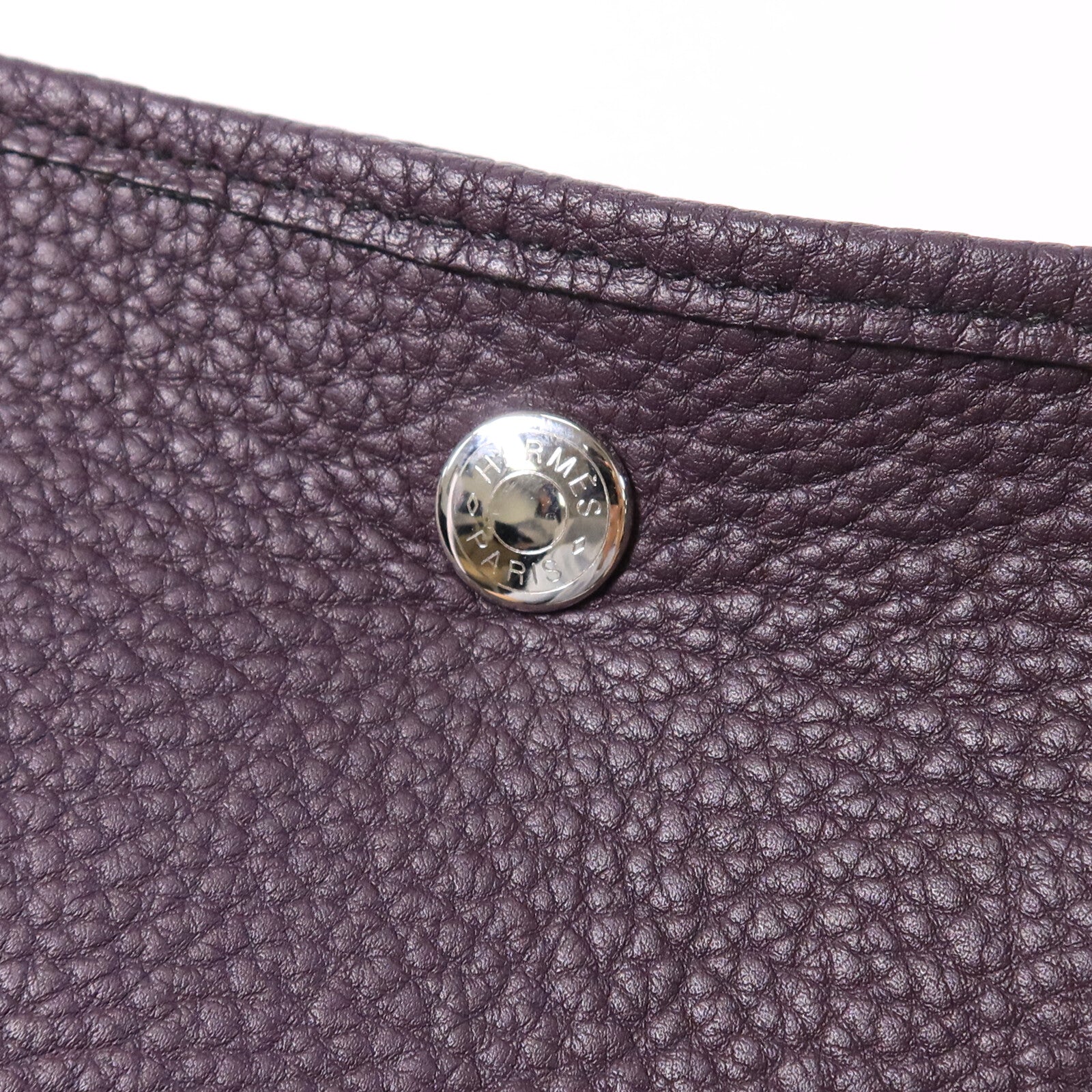 HERMES Negonda皮革Garden Party PM手挽袋Aubergine