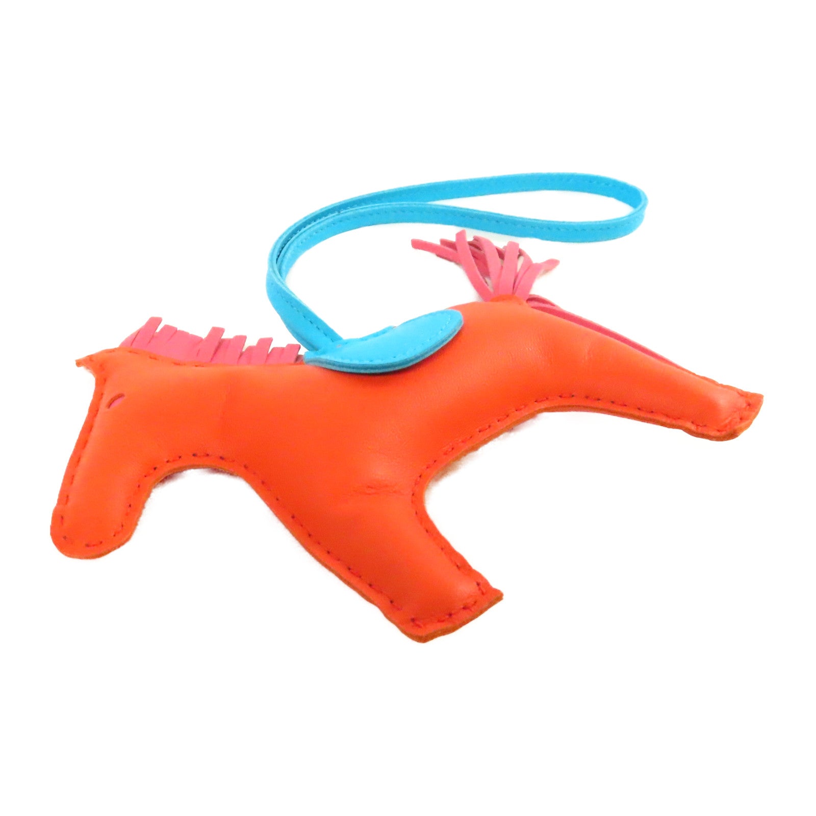 HERMES **【激減優惠】Swift皮革Rodeo MM掛飾Charm橙色