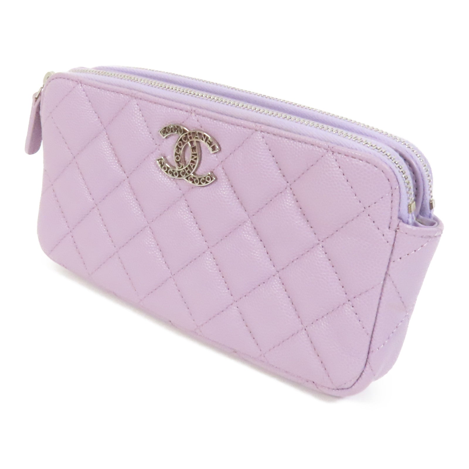 CHANEL 牛皮皮革Chain Shoulder銀扣鏈帶肩背袋