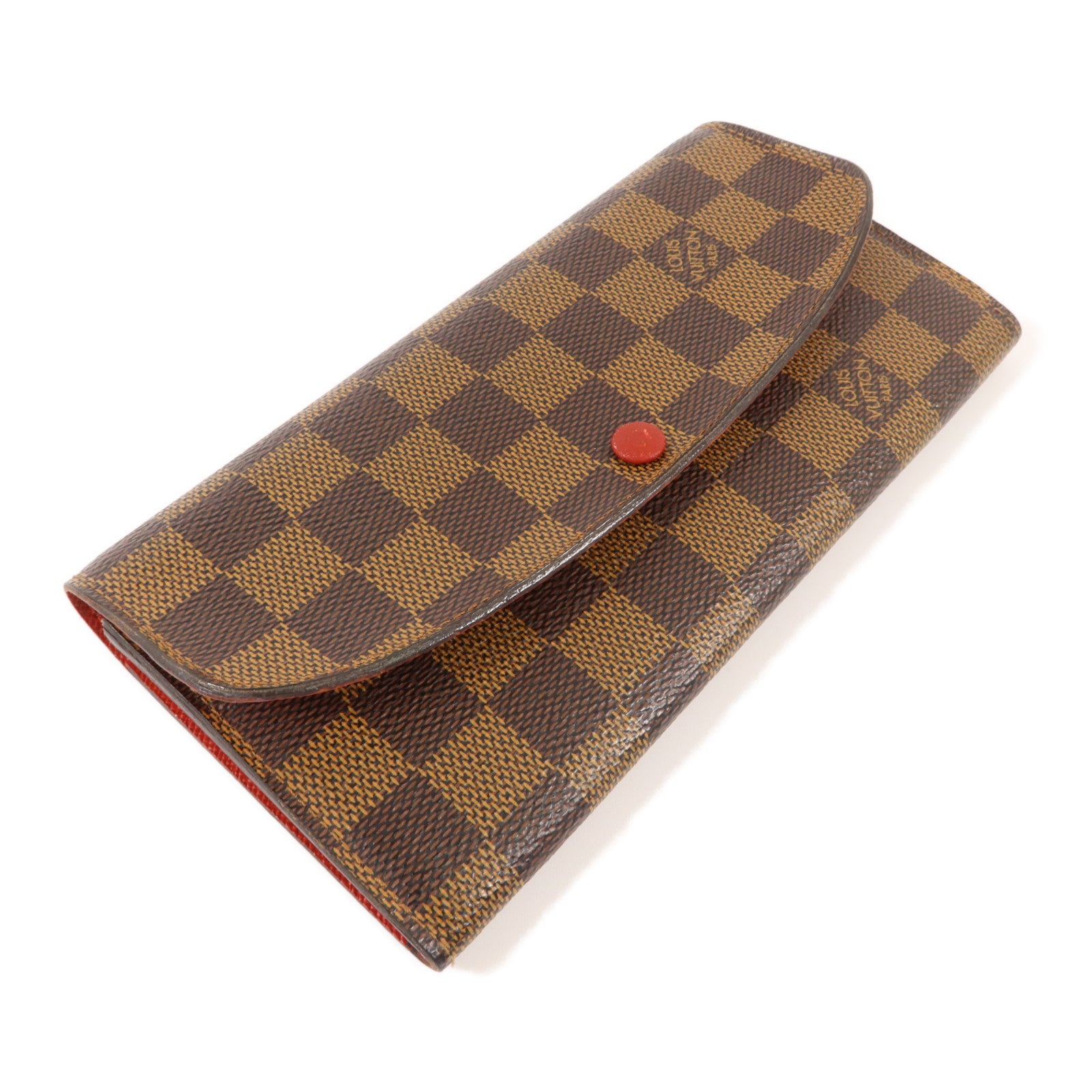 LOUIS VUITTON Damier Portefeuille Emilie Long Wallet金扣長錢包